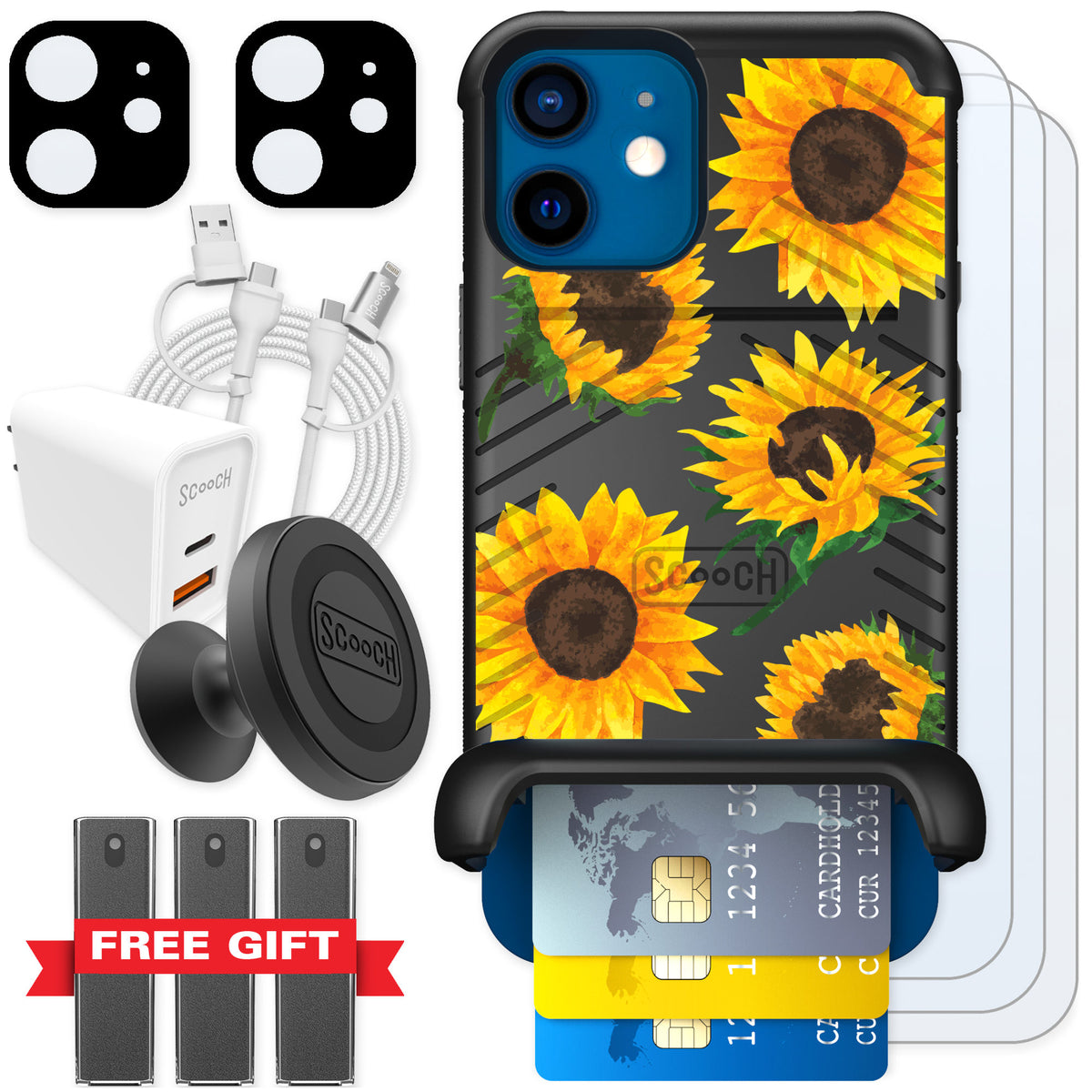 Scooch Wingmate Sunflower Frenzy for iPhone 12 β Ultimate Bundle