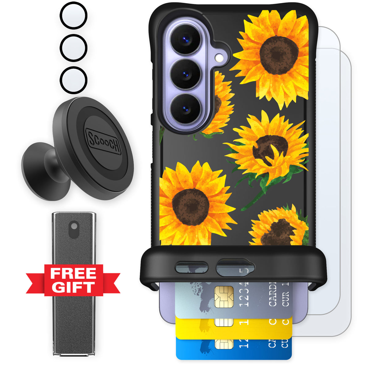 Scooch Wingmate Sunflower Frenzy for Galaxy S26 β Defender Bundle