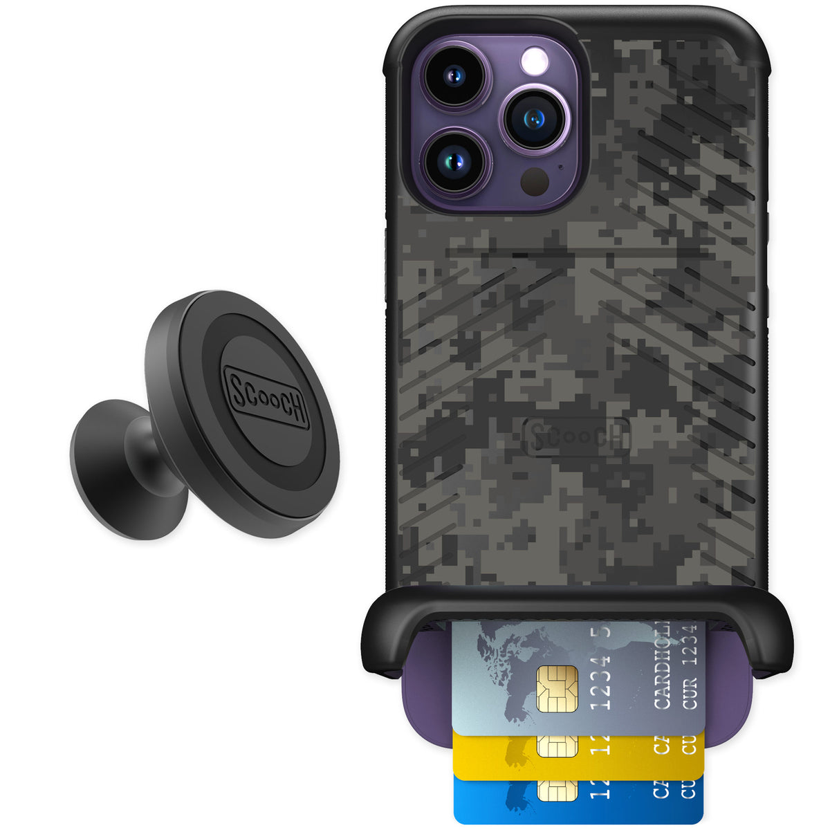Scooch Wingmate Digi Camo for iPhone 14 Pro Max — Starter Bundle