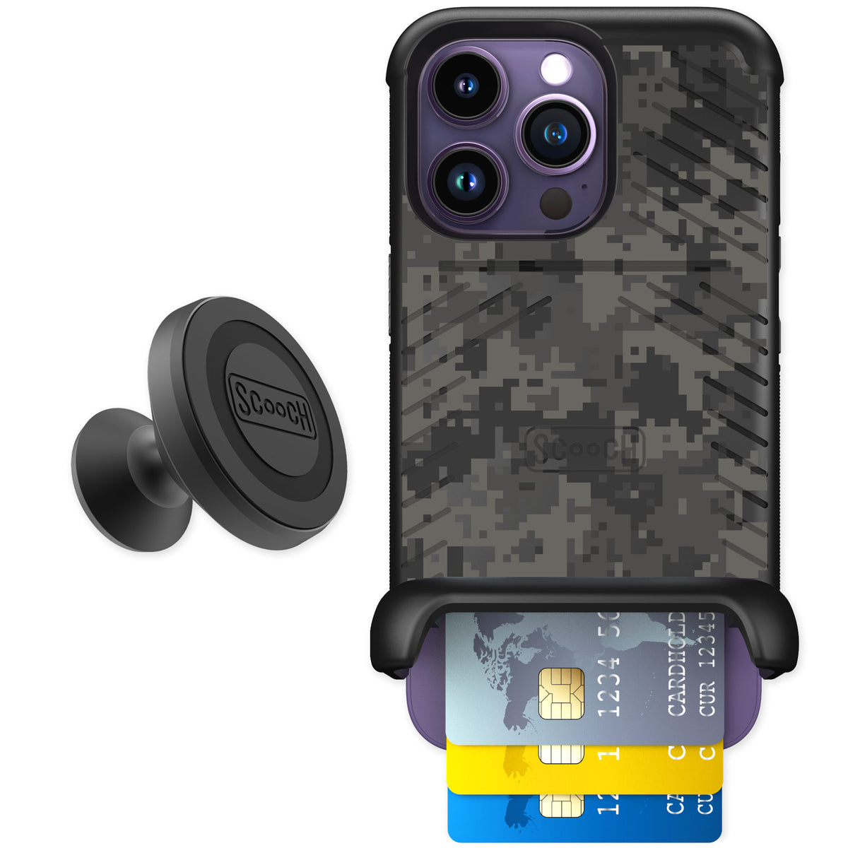 Scooch Wingmate Digi Camo for iPhone 14 Pro — Starter Bundle