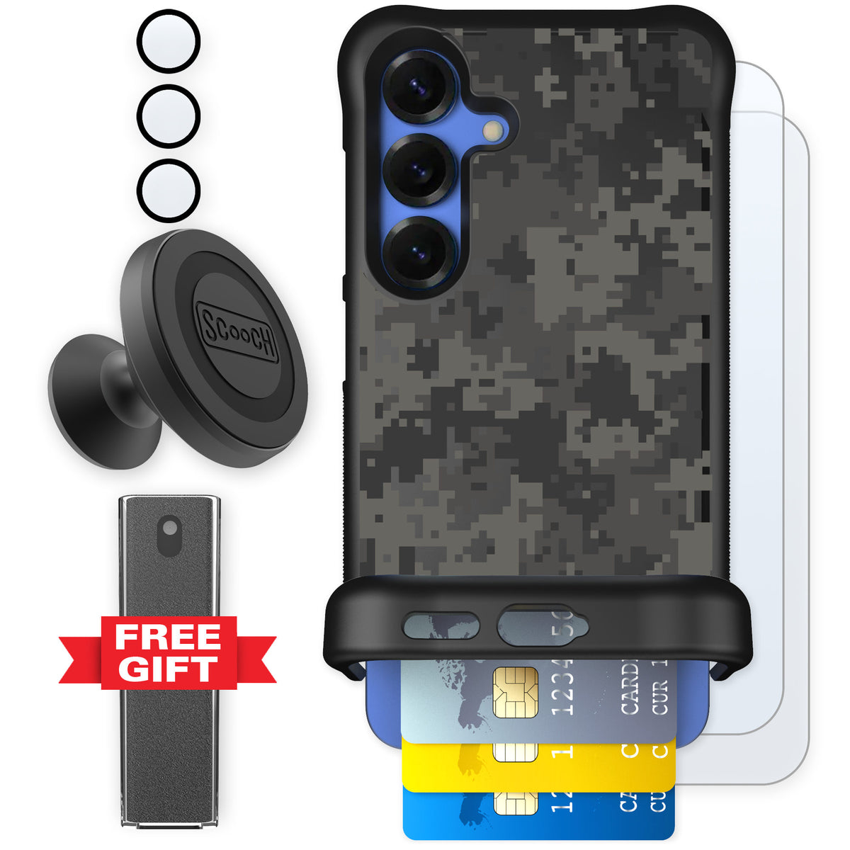 Scooch Wingmate Digi Camo for Galaxy S25 — Defender Bundle