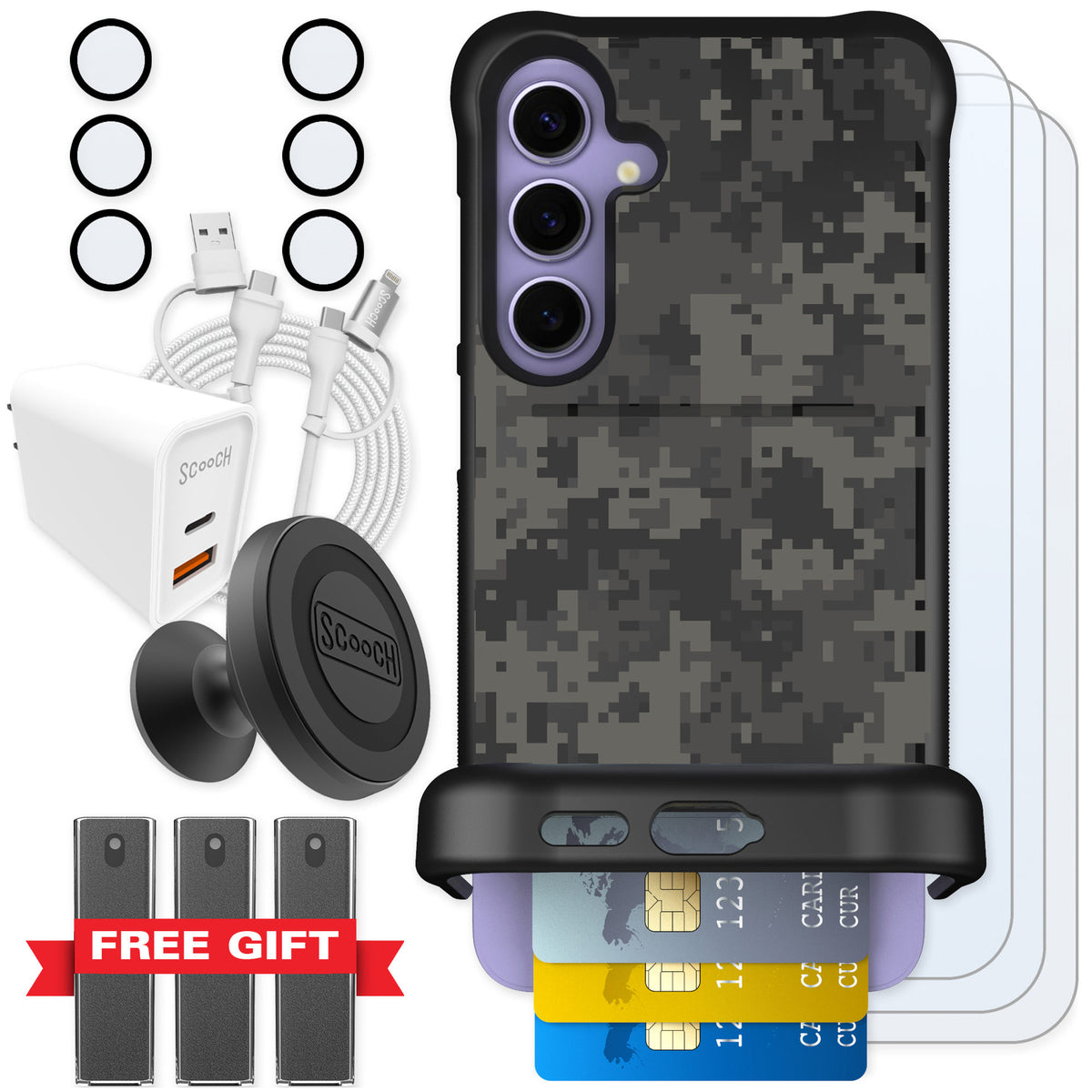Scooch Wingmate Digi Camo for Galaxy S24+ — Ultimate Bundle