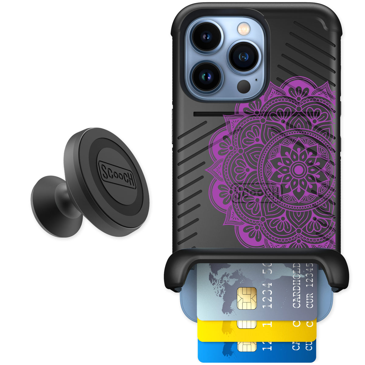Scooch Wingmate Mandala Dreams for iPhone 13 Pro — Starter Bundle