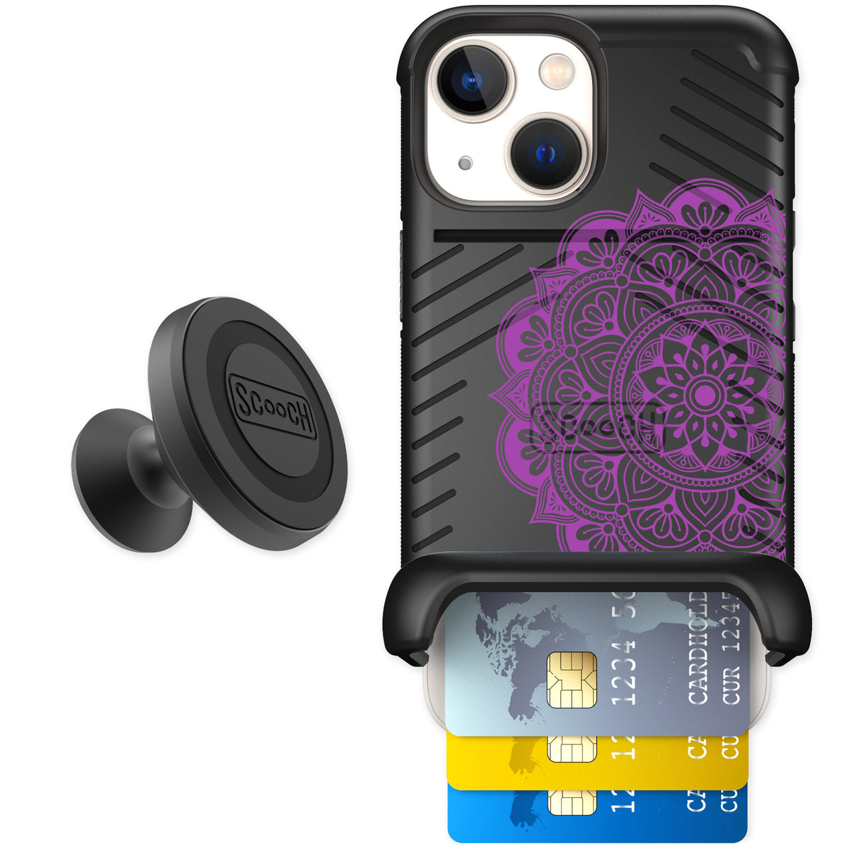 Scooch Wingmate Mandala Dreams for iPhone 13 mini — Starter Bundle