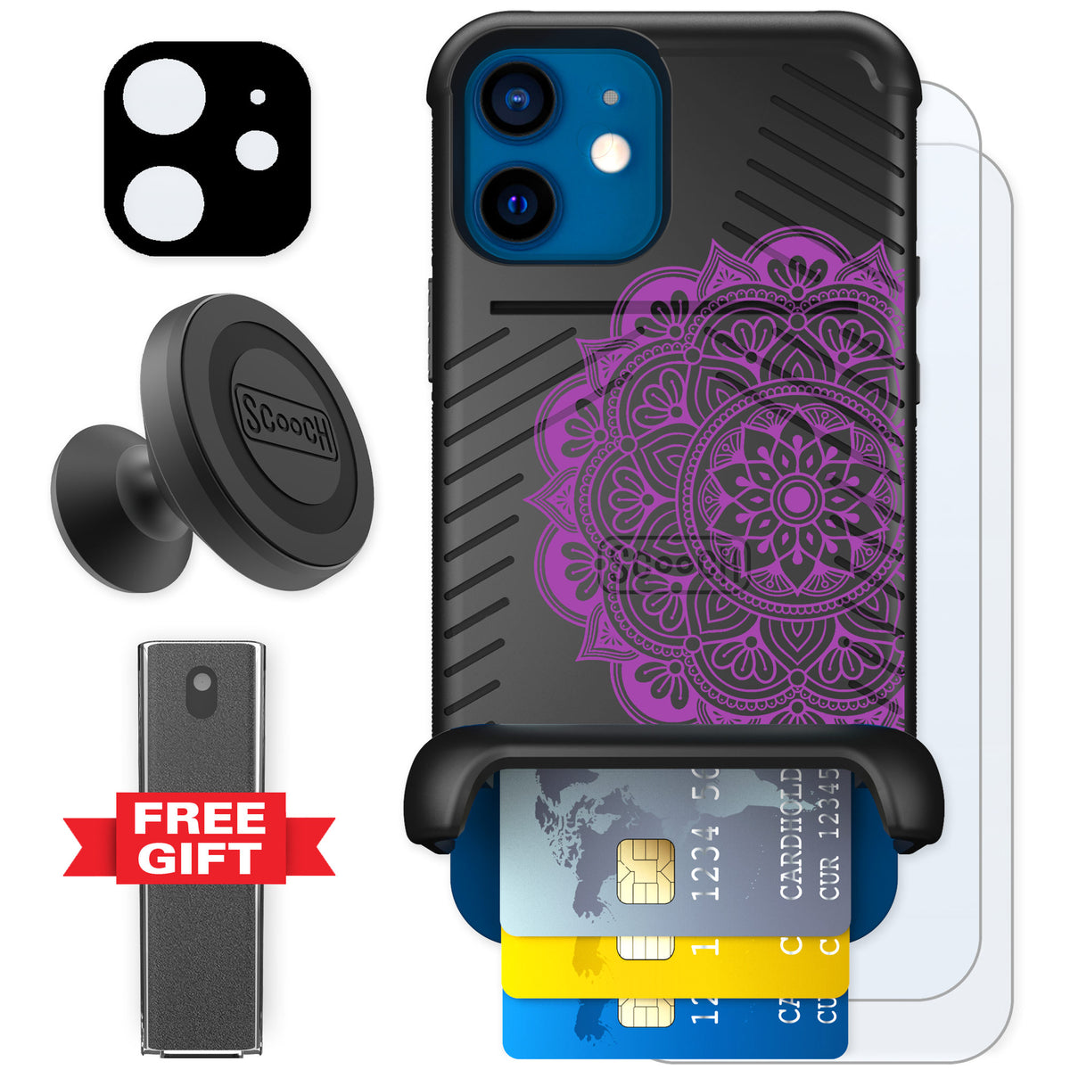 Scooch Wingmate Mandala Dreams for iPhone 12 — Defender Bundle