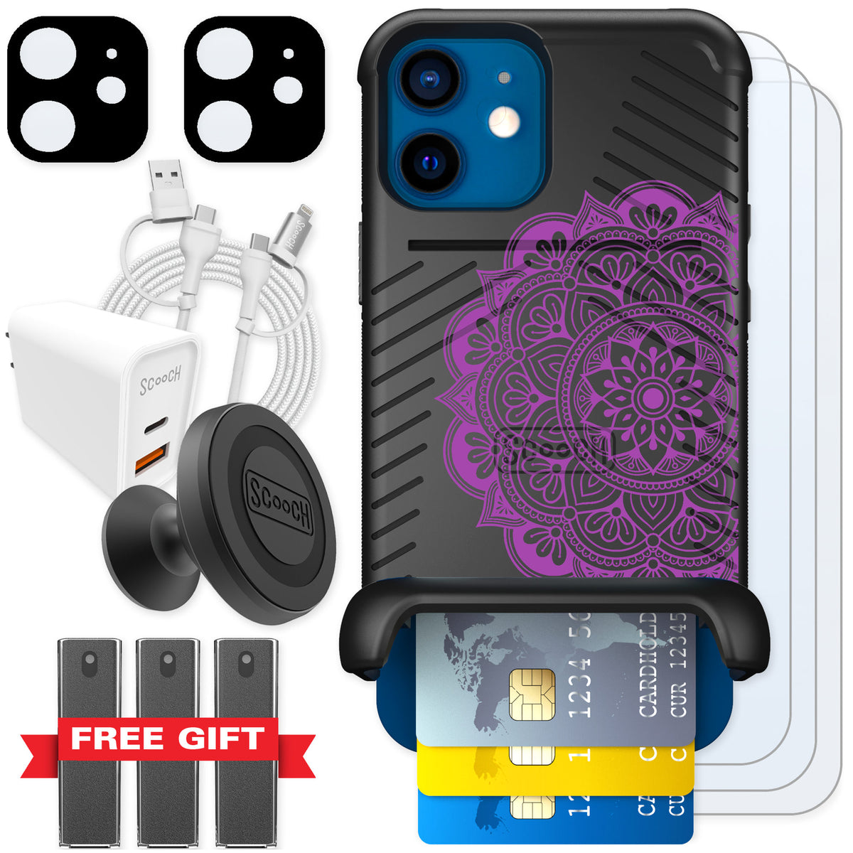 Scooch Wingmate Mandala Dreams for iPhone 12 — Ultimate Bundle