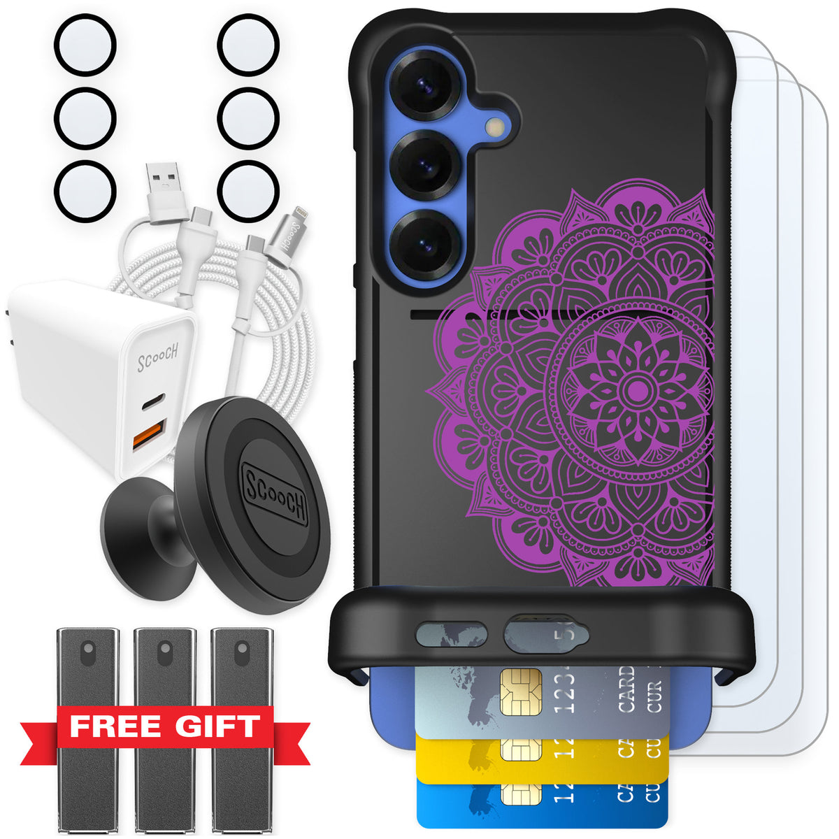 Scooch Wingmate Mandala Dreams for Galaxy S25+ — Ultimate Bundle