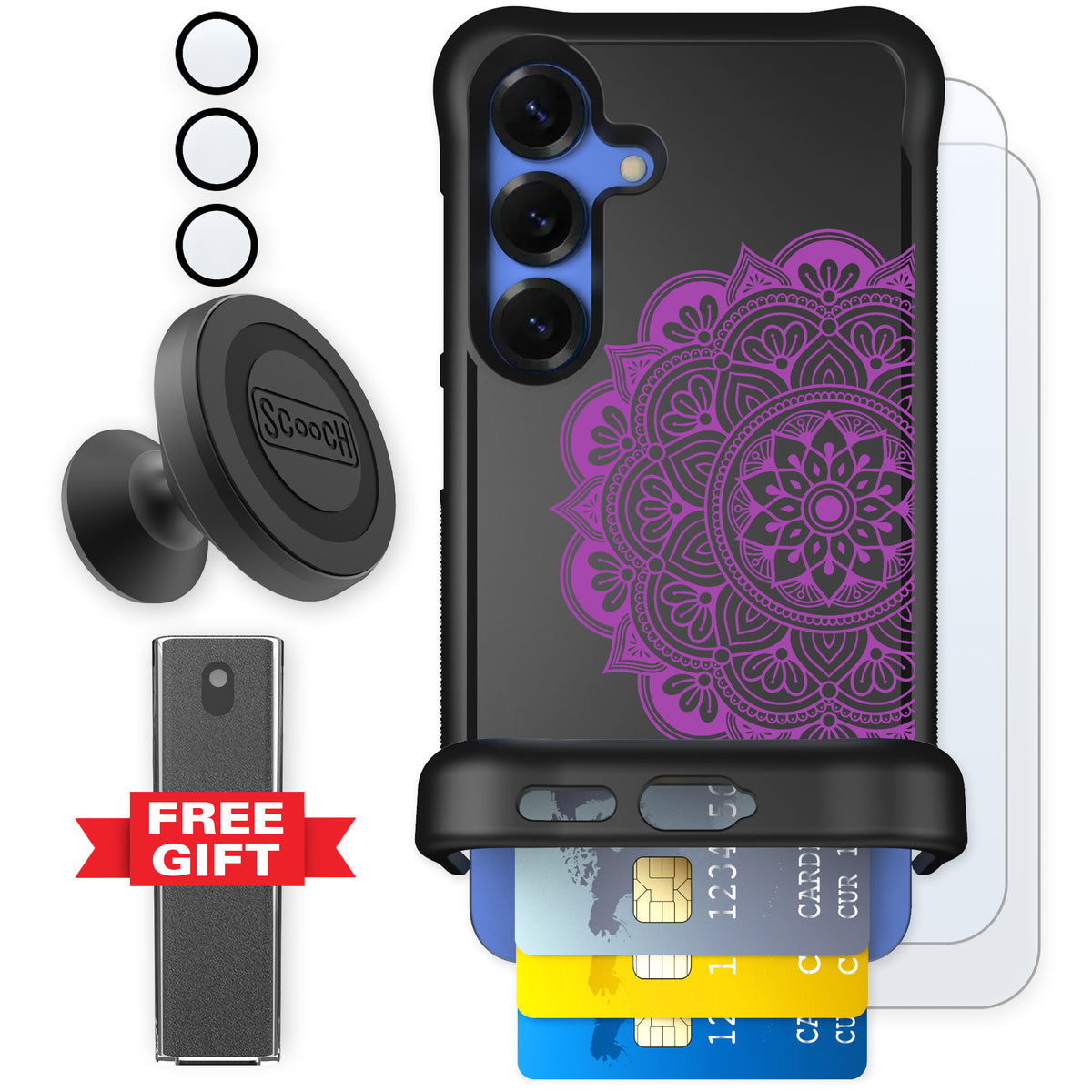 Scooch Wingmate Mandala Dreams for Galaxy S25 — Defender Bundle