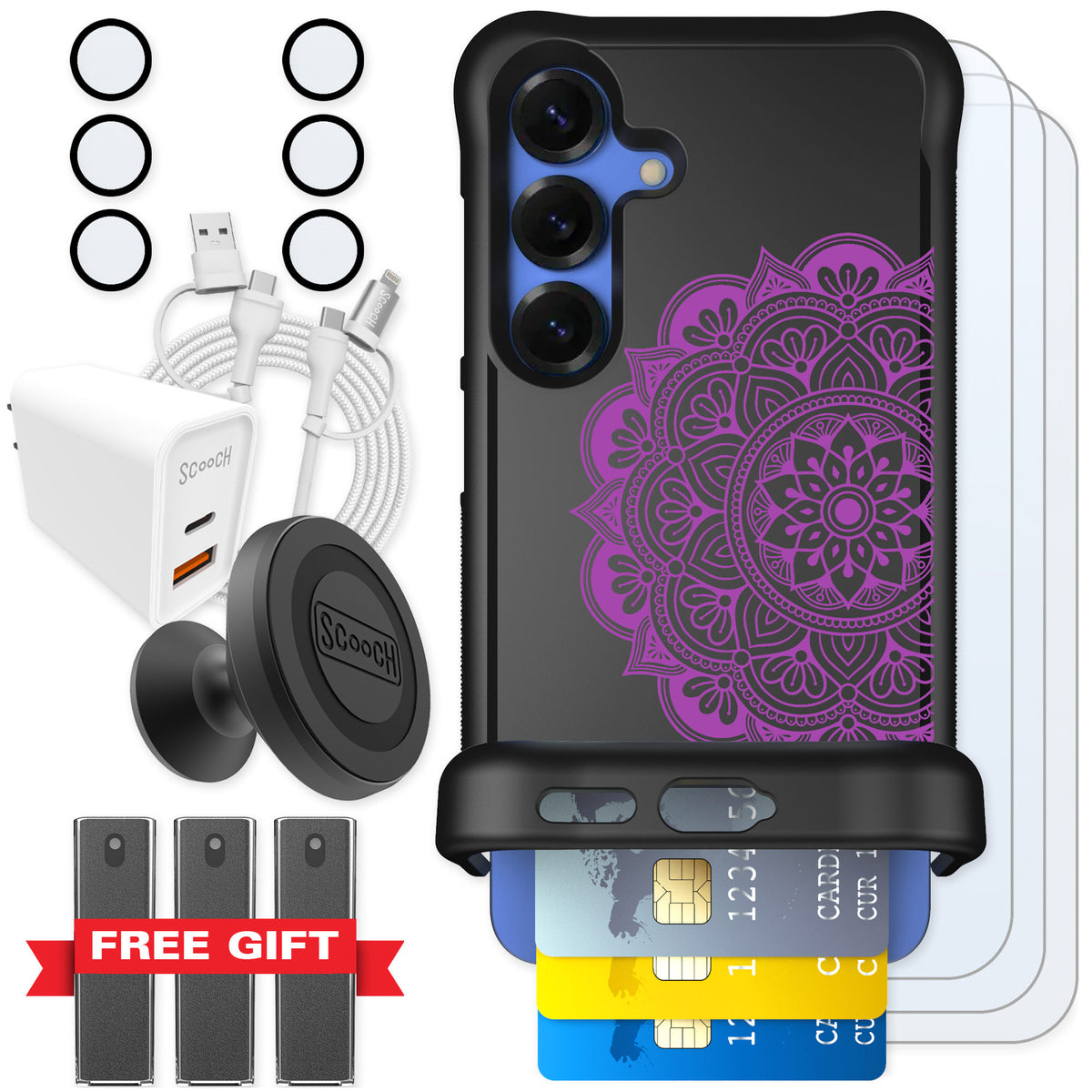 Scooch Wingmate Mandala Dreams for Galaxy S25 — Ultimate Bundle