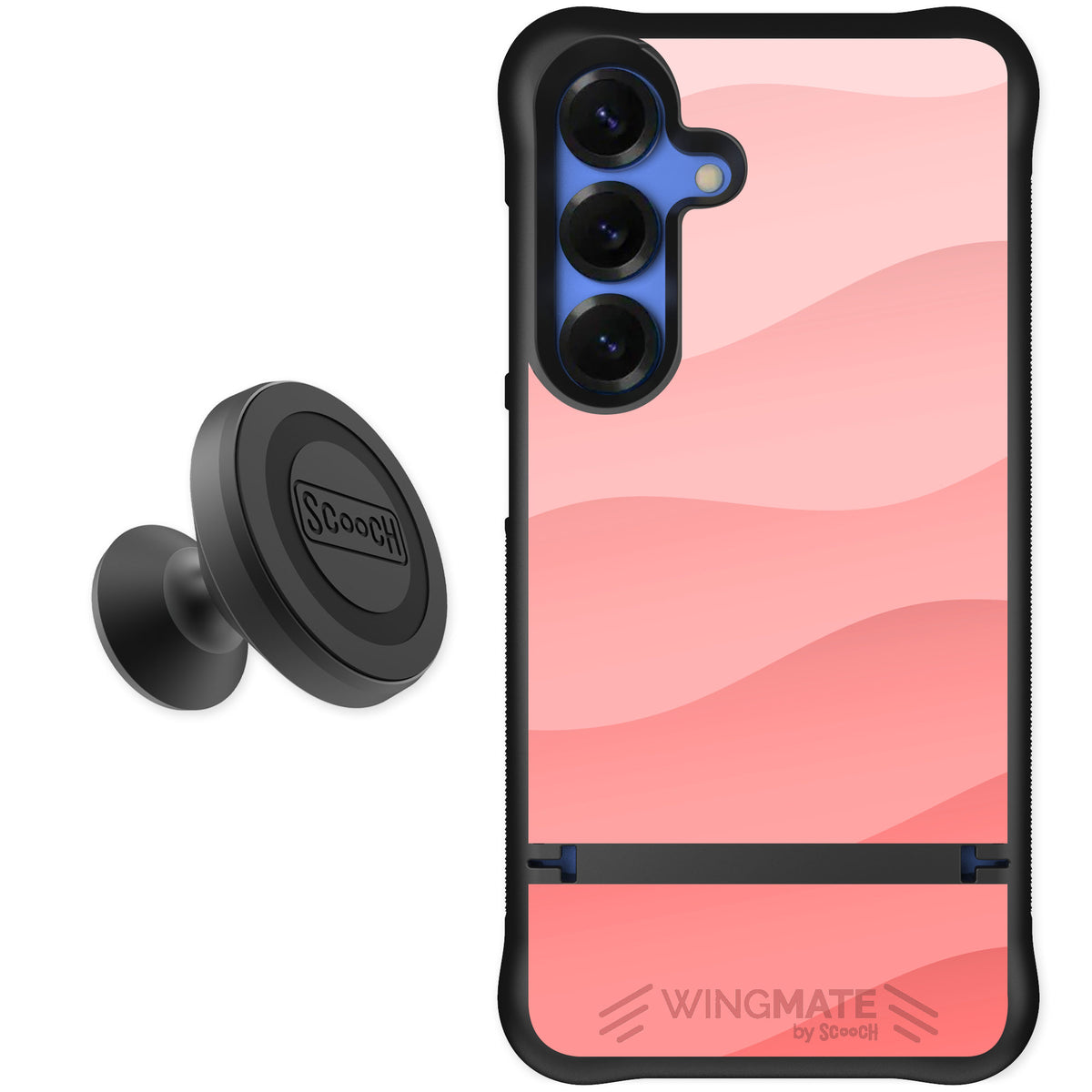 Scooch Wingmate Pink Waves for Galaxy S25 — Starter Bundle