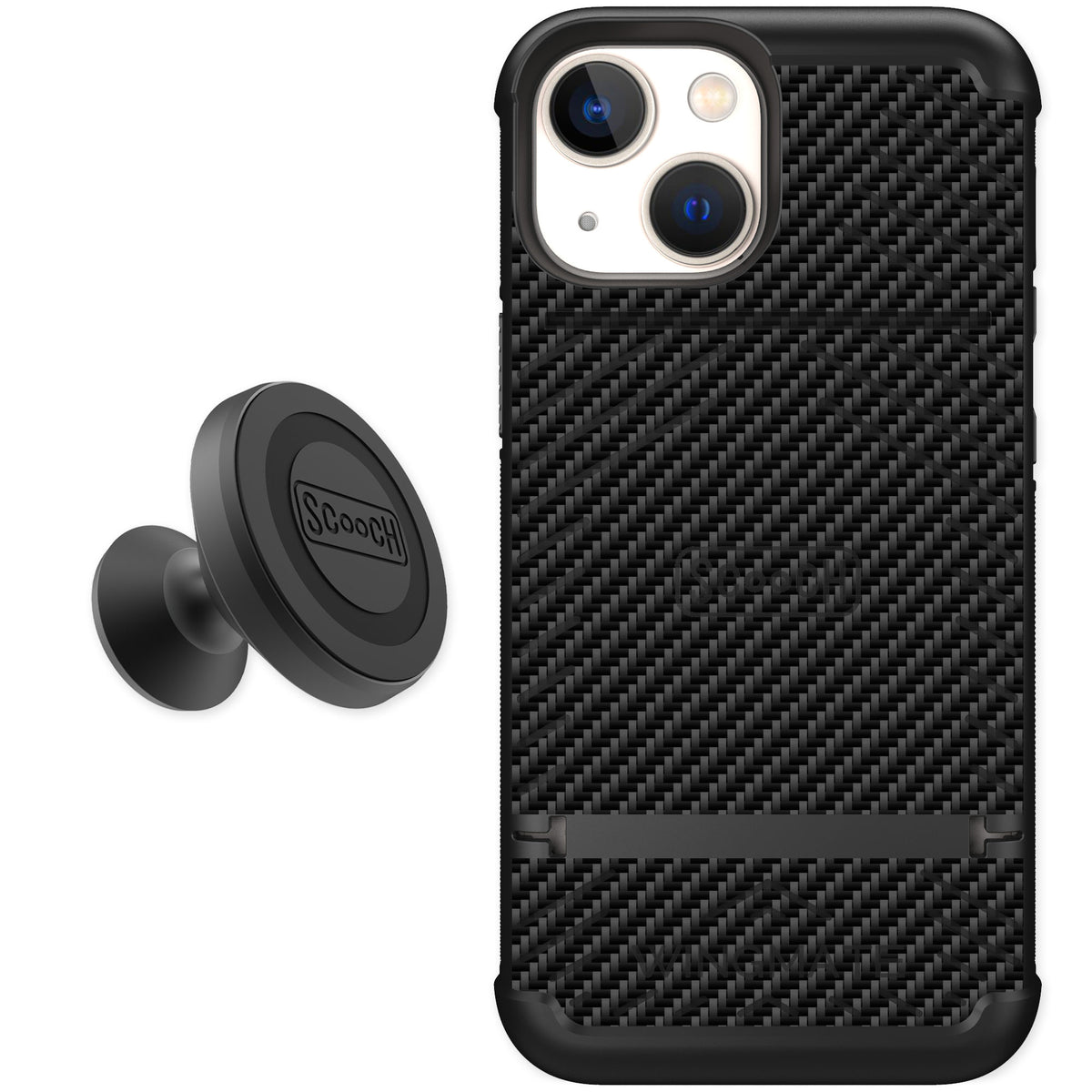Scooch Wingmate Carbon Fiber for iPhone 13 mini — Starter Bundle