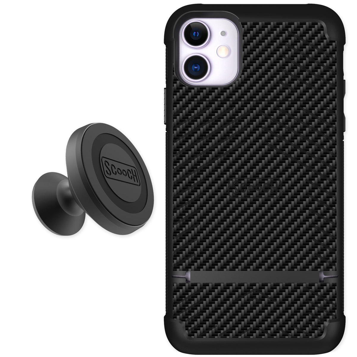 Scooch Wingmate Carbon Fiber for iPhone 11 — Starter Bundle