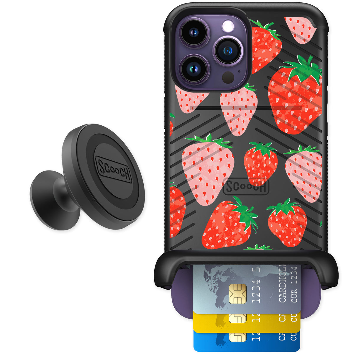 Scooch Wingmate Strawberry Fields for iPhone 14 Pro Max — Starter Bundle