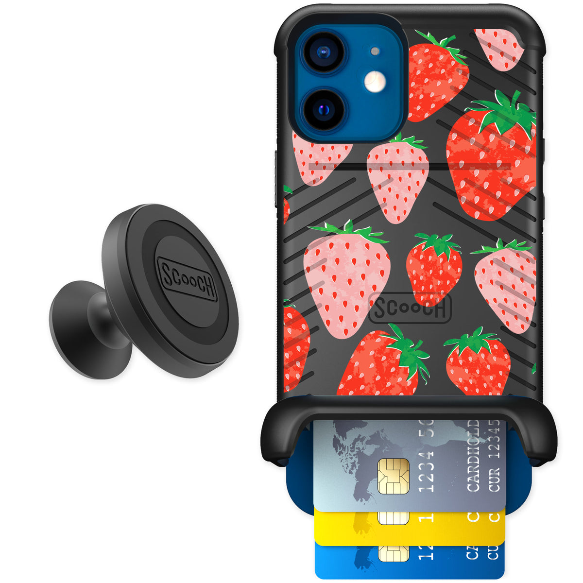 Scooch Wingmate Strawberry Fields for iPhone 12 — Starter Bundle