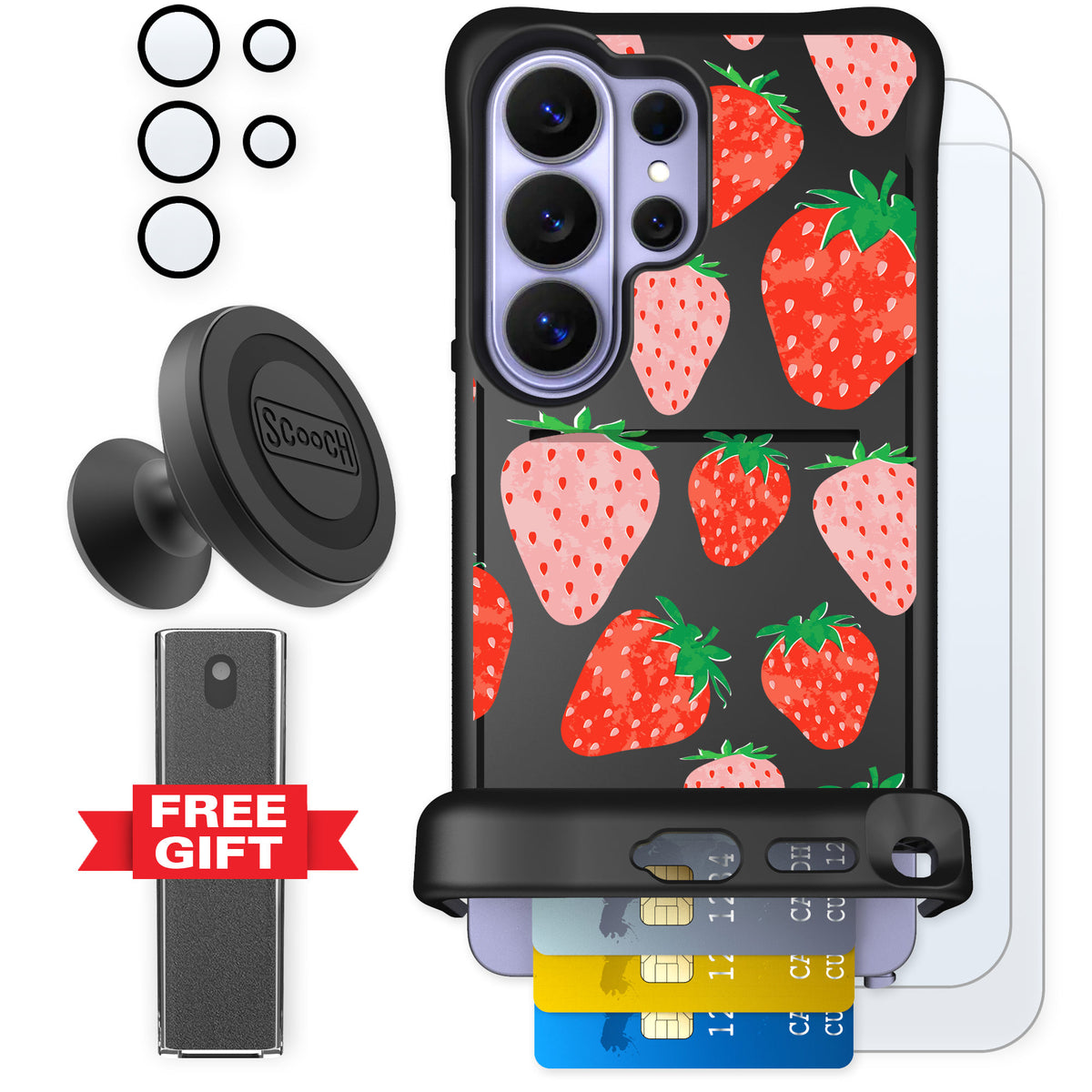 Scooch Wingmate Strawberry Fields for Galaxy S26 Ultra — Defender Bundle
