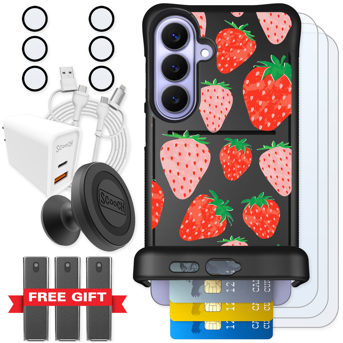 Scooch Wingmate Strawberry Fields for Galaxy S26+ — Ultimate Bundle