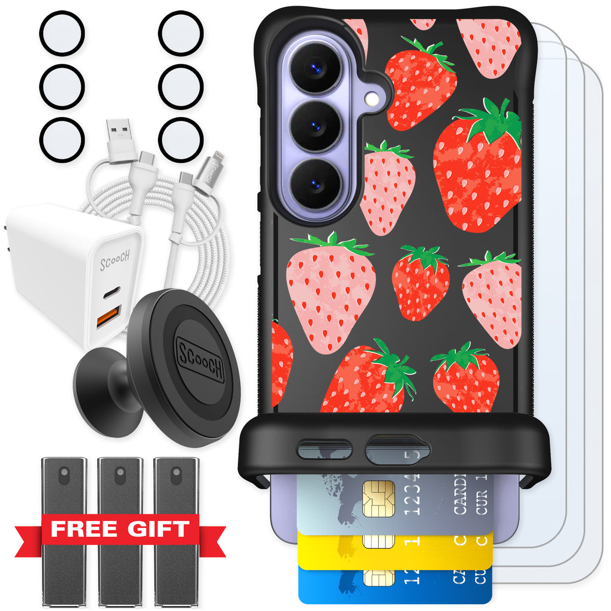 Scooch Wingmate Strawberry Fields for Galaxy S26 — Ultimate Bundle