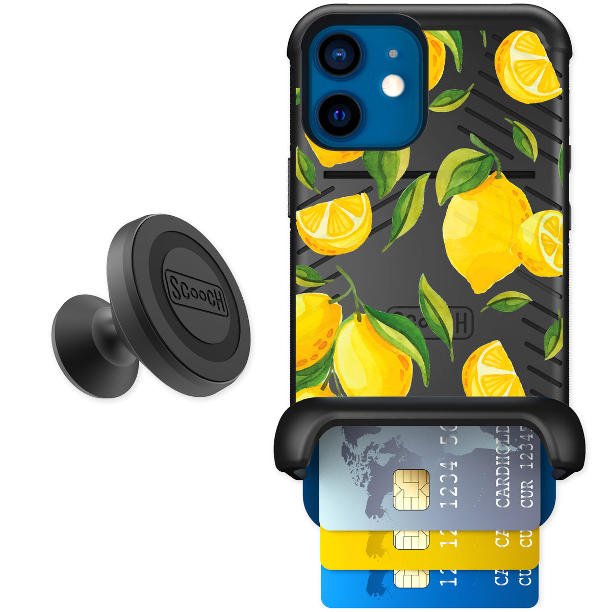 Scooch Wingmate Amalfi Lemons for iPhone 12 mini — Starter Bundle