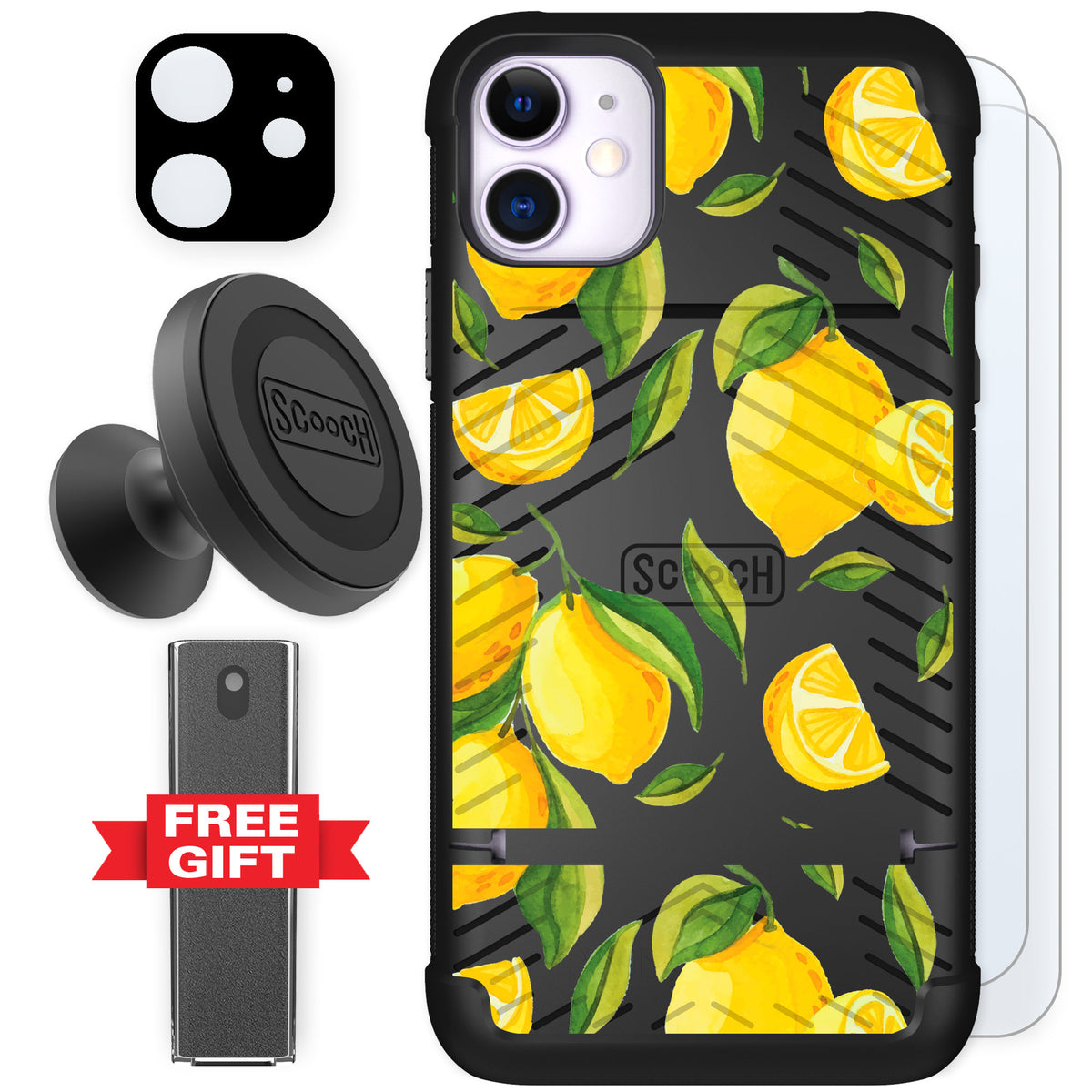 Scooch Wingmate Amalfi Lemons for iPhone 11 — Defender Bundle