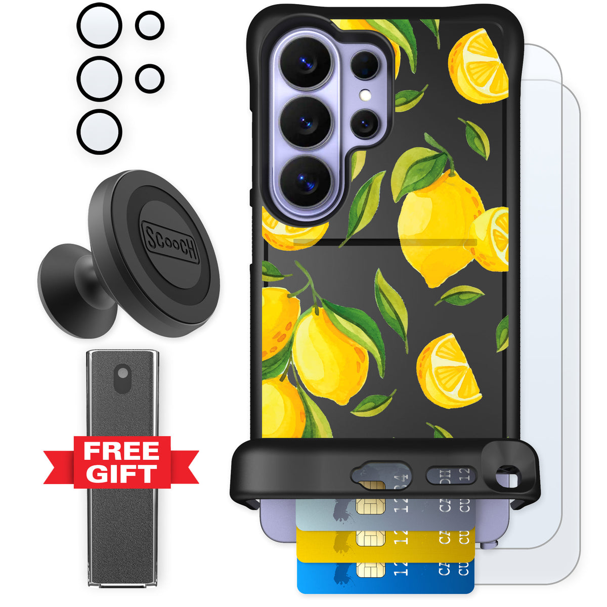 Scooch Wingmate Amalfi Lemons for Galaxy S26 Ultra — Defender Bundle
