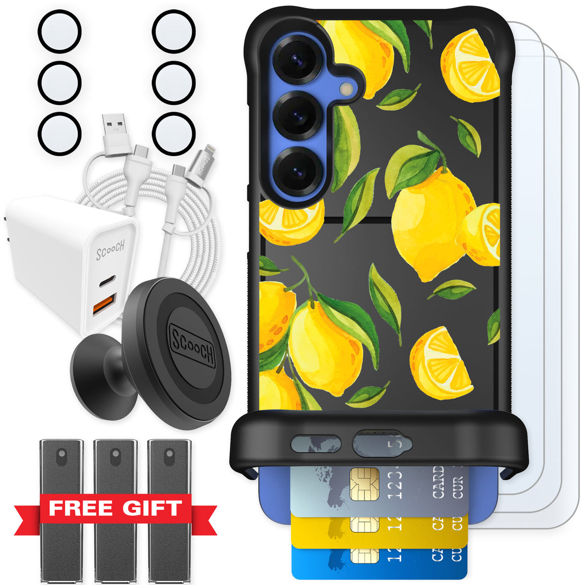 Scooch Wingmate Amalfi Lemons for Galaxy S25+ — Ultimate Bundle