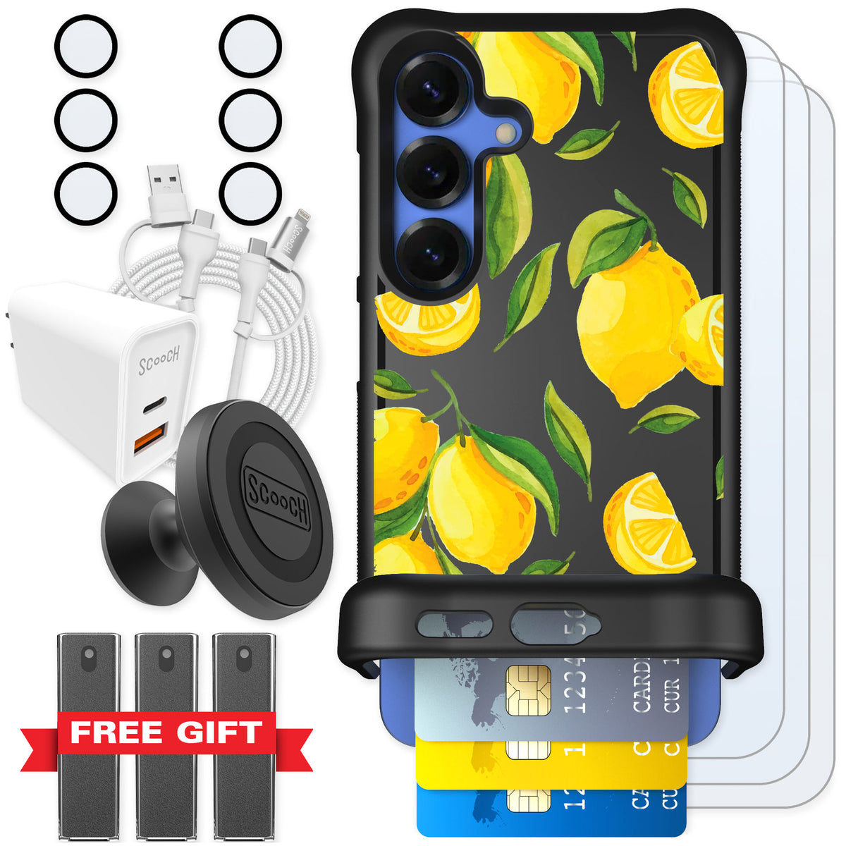 Scooch Wingmate Amalfi Lemons for Galaxy S25 — Ultimate Bundle