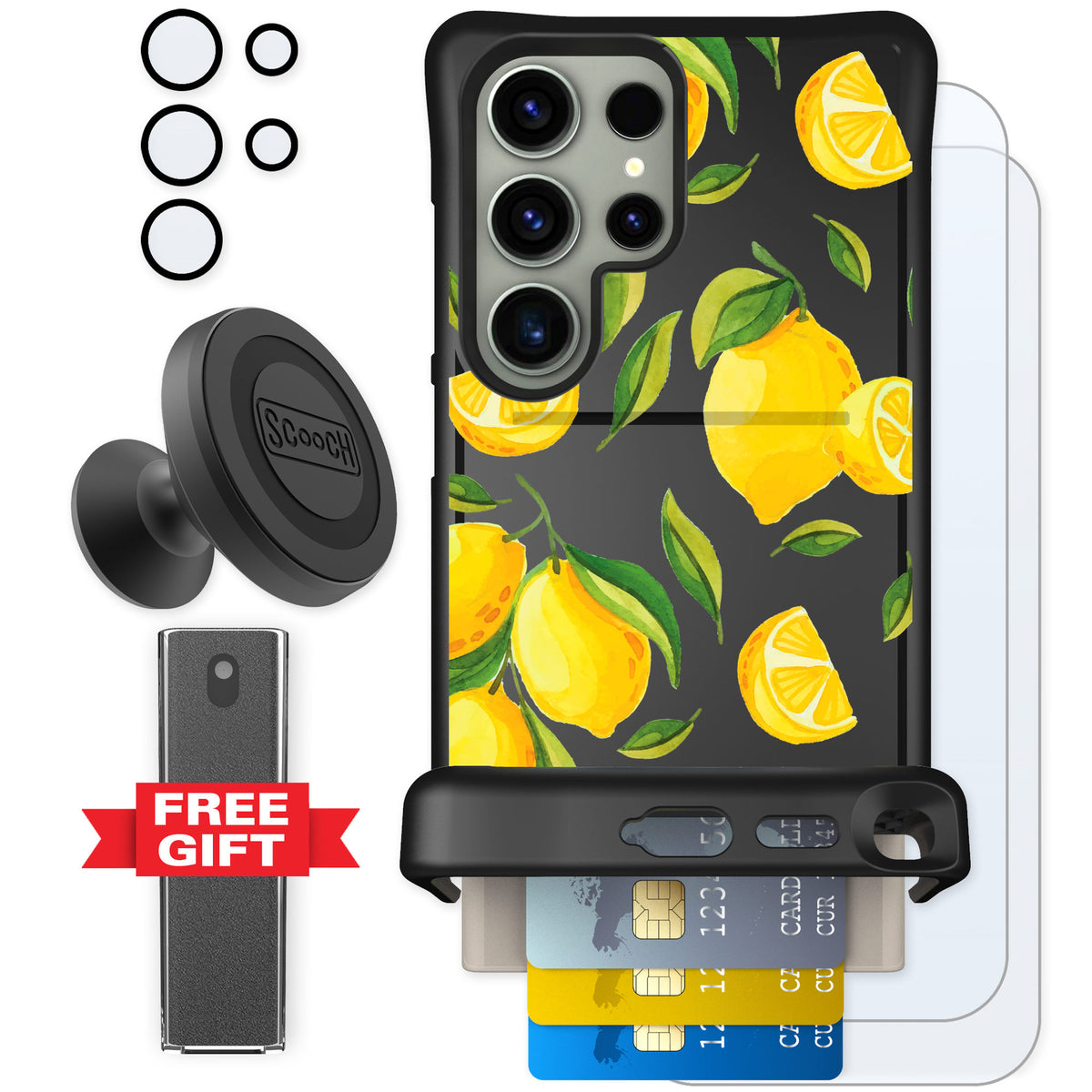 Scooch Wingmate Amalfi Lemons for Galaxy S24 Ultra — Defender Bundle