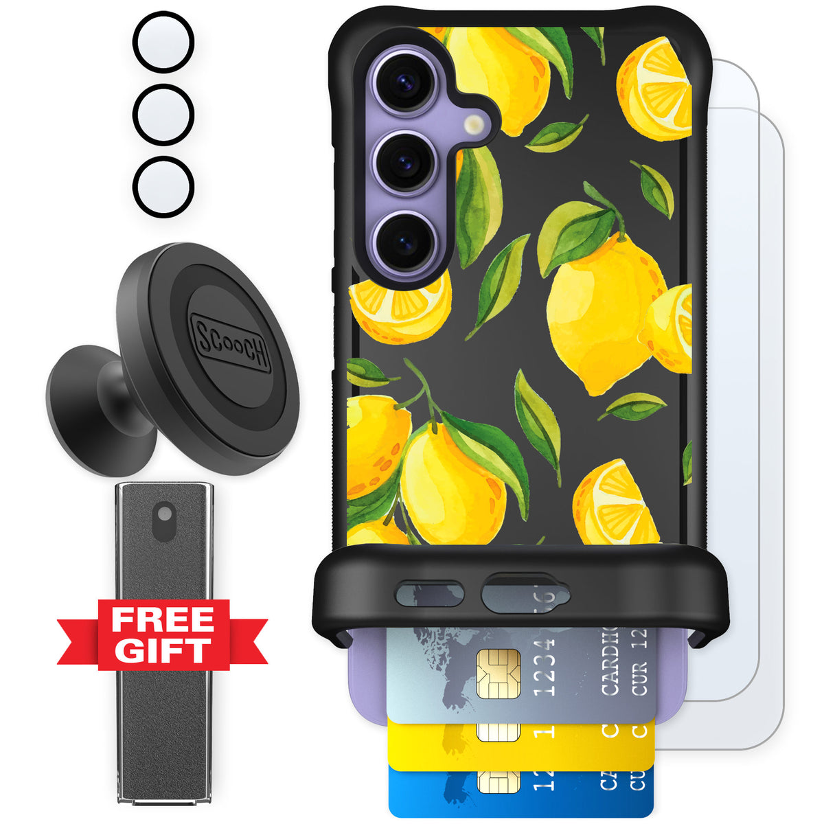 Scooch Wingmate Amalfi Lemons for Galaxy S24 — Defender Bundle