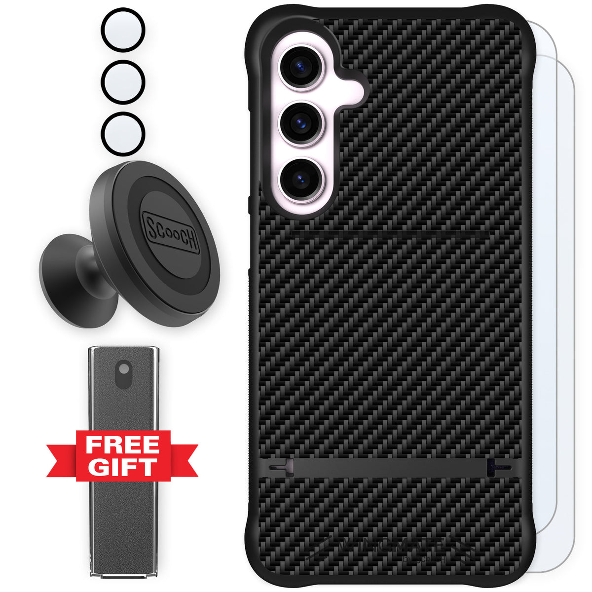 Scooch Wingmate Carbon Fiber for Galaxy S24+ — Defender Bundle