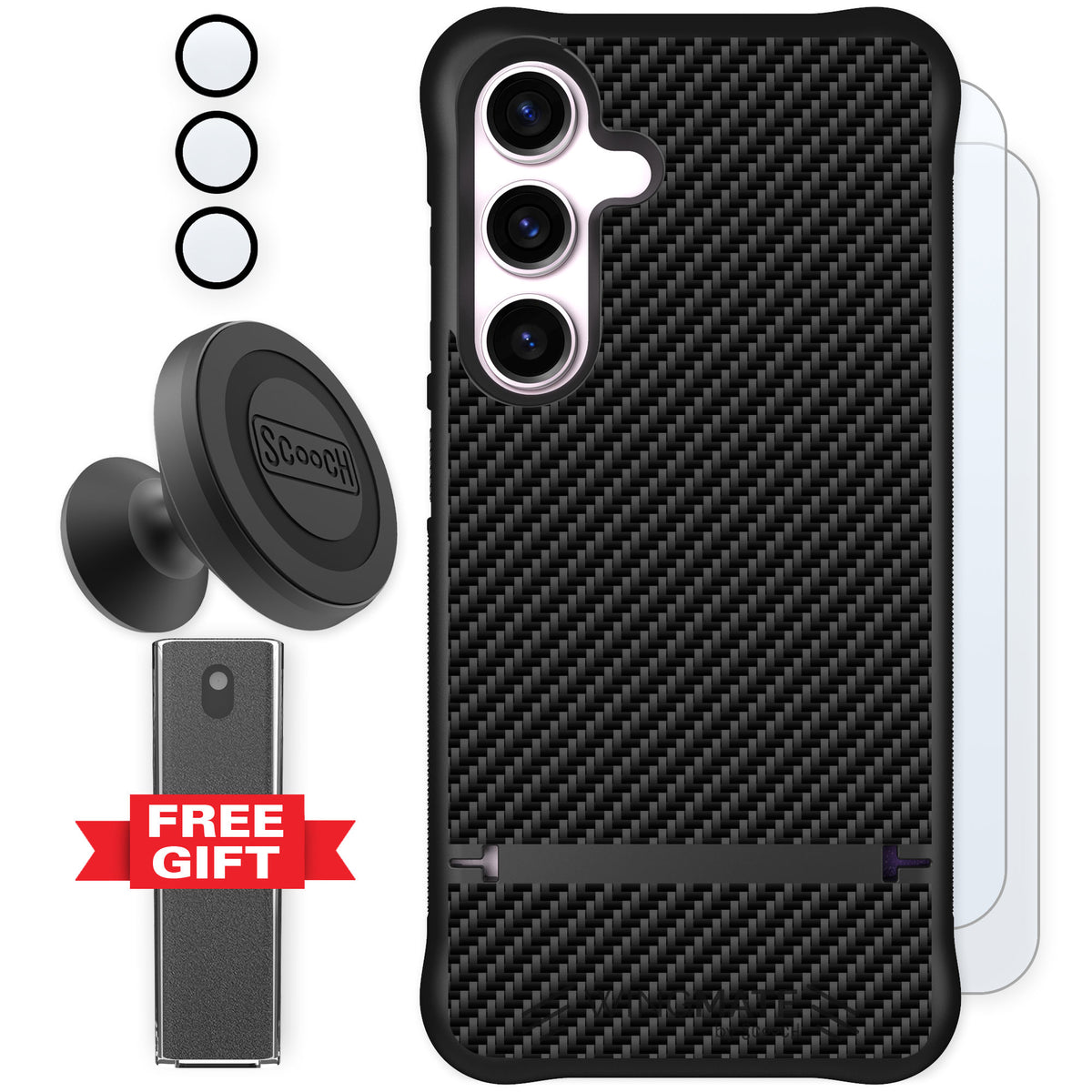 Scooch Wingmate Carbon Fiber for Galaxy S24 — Defender Bundle