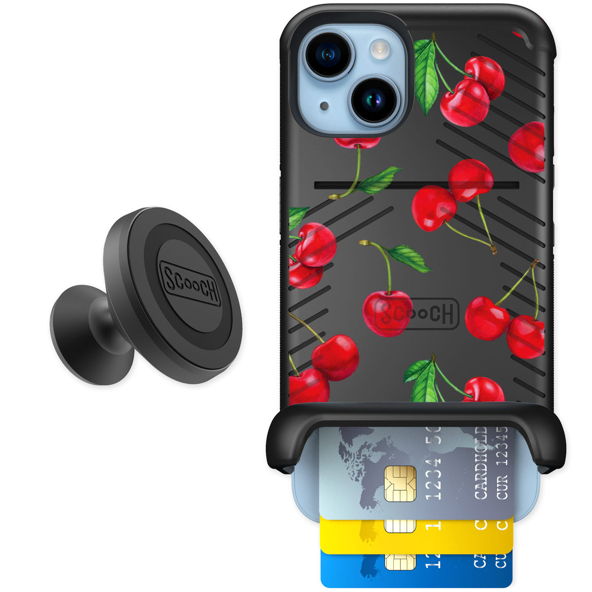 Scooch Wingmate Very Cherry for iPhone 14 — Starter Bundle