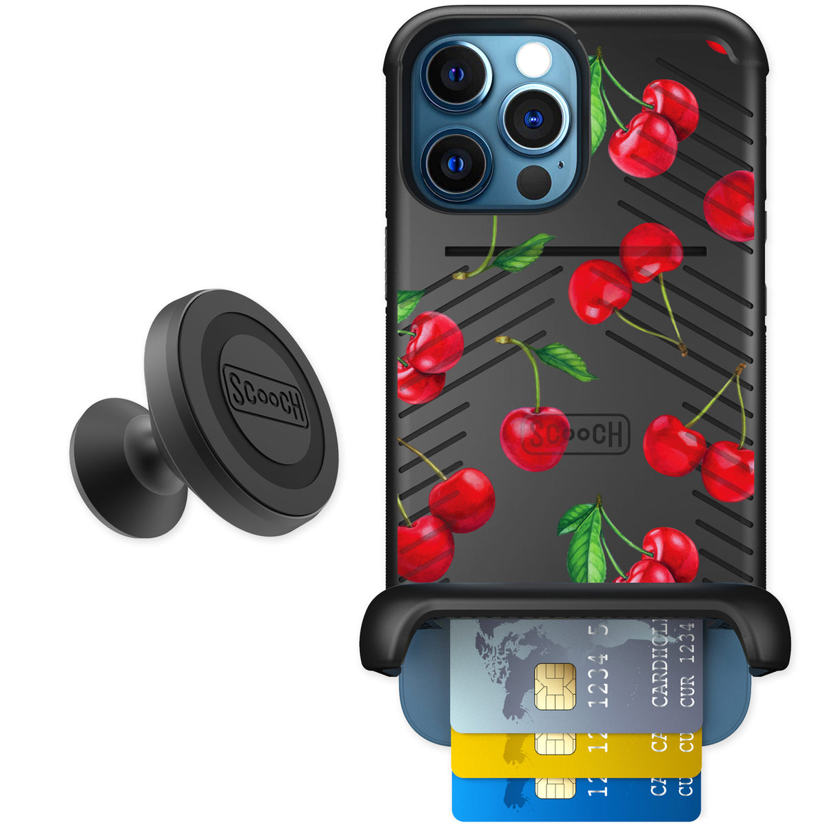 Scooch Wingmate Very Cherry for iPhone 12 Pro — Starter Bundle