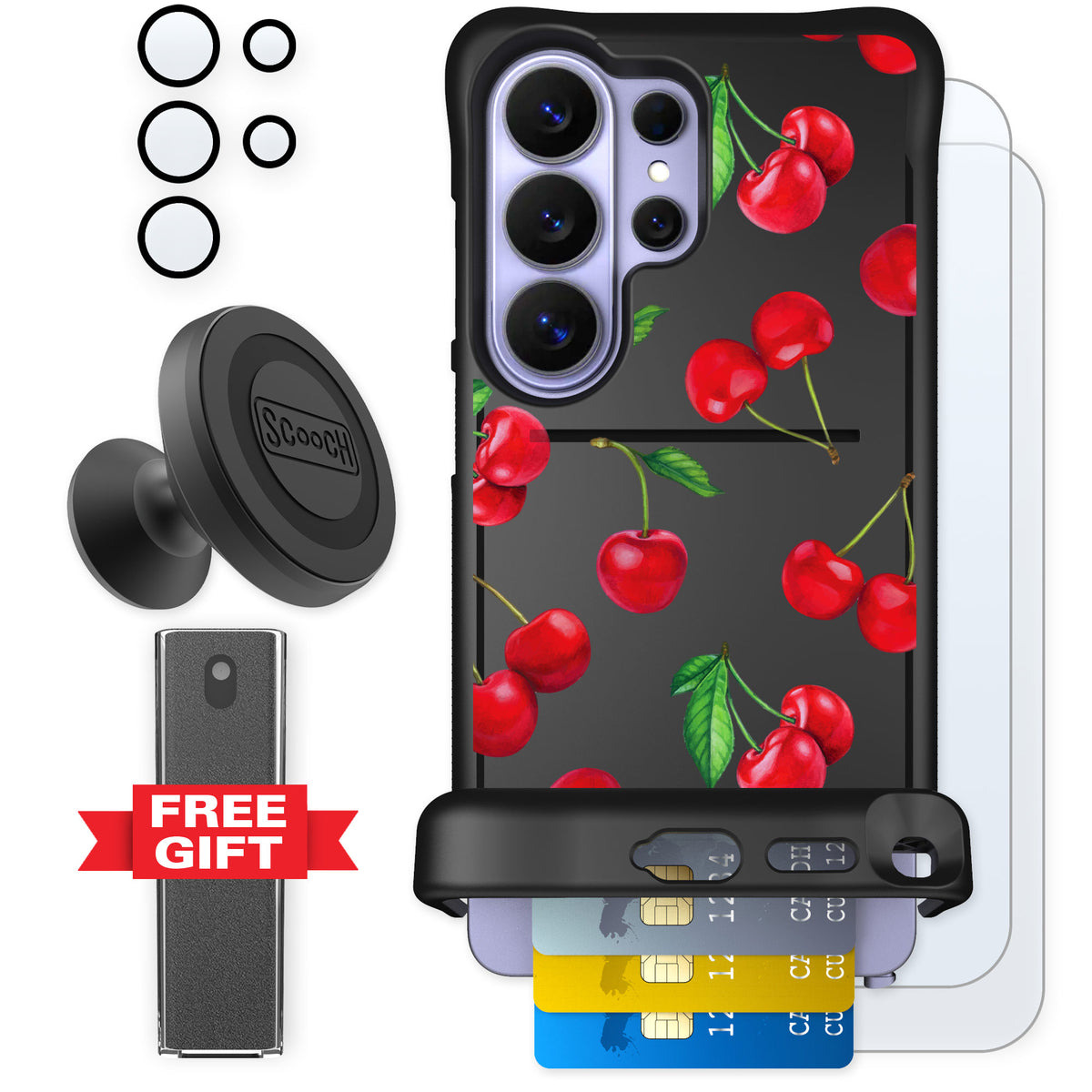 Scooch Wingmate Very Cherry for Galaxy S26 Ultra — Defender Bundle