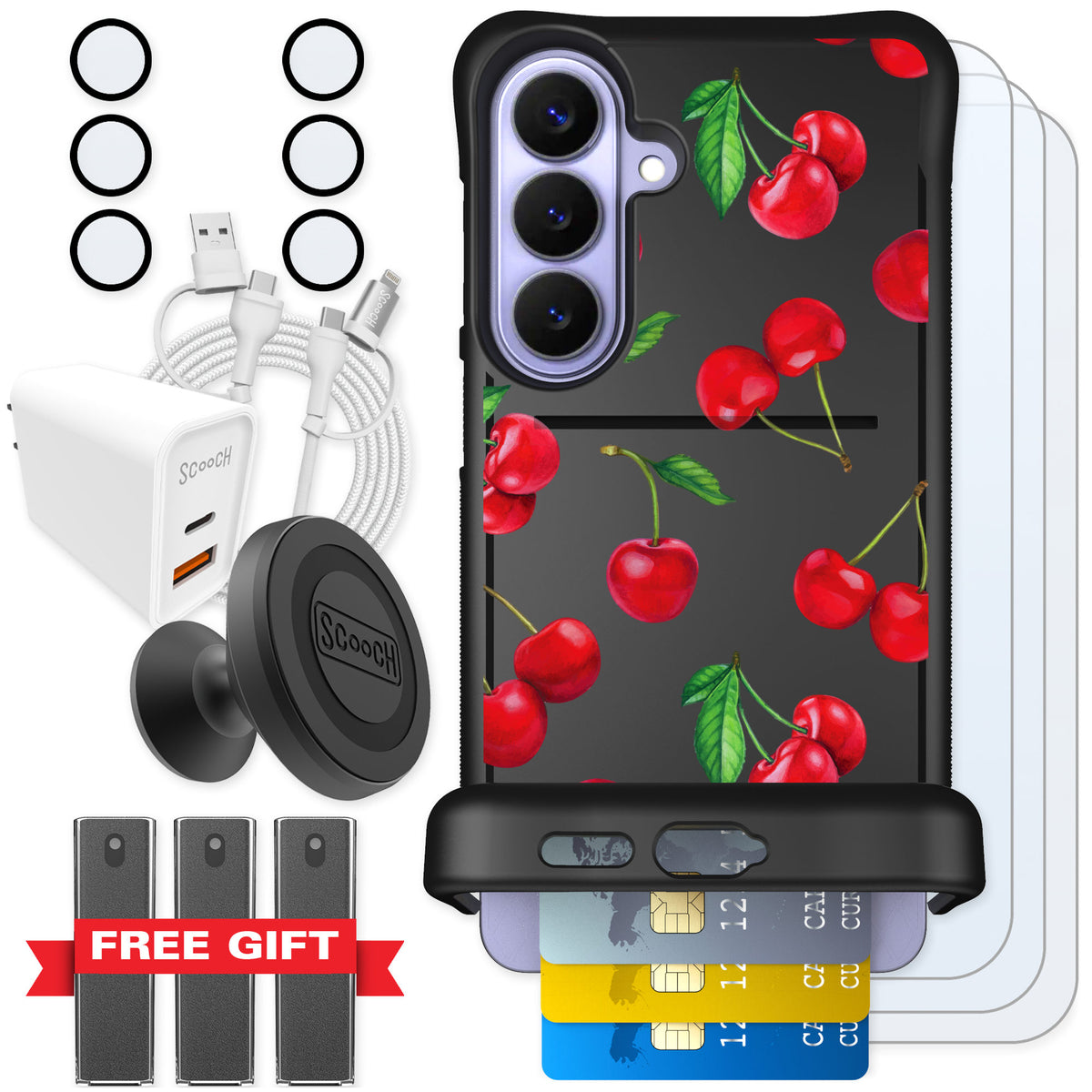 Scooch Wingmate Very Cherry for Galaxy S26+ — Ultimate Bundle
