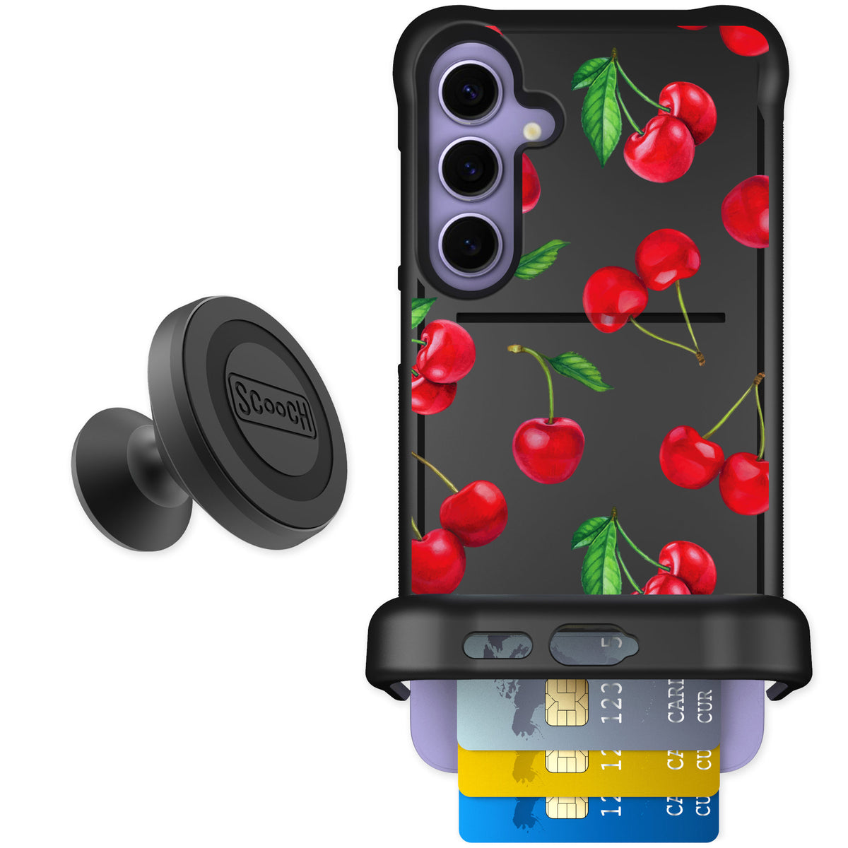 Scooch Wingmate Very Cherry for Galaxy S24+ — Starter Bundle