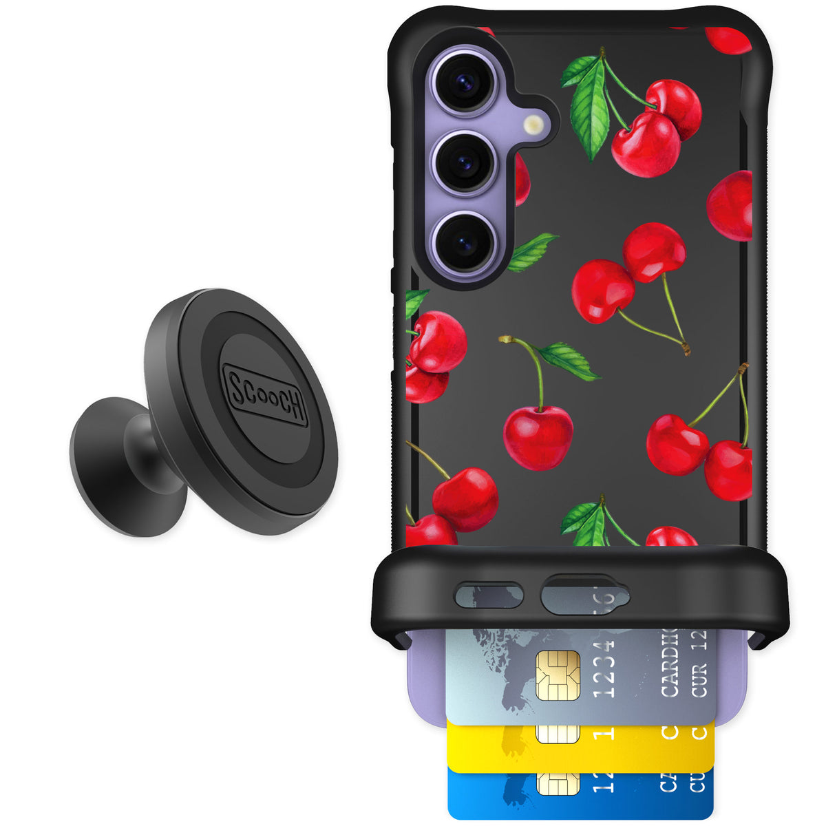 Scooch Wingmate Very Cherry for Galaxy S24 — Starter Bundle