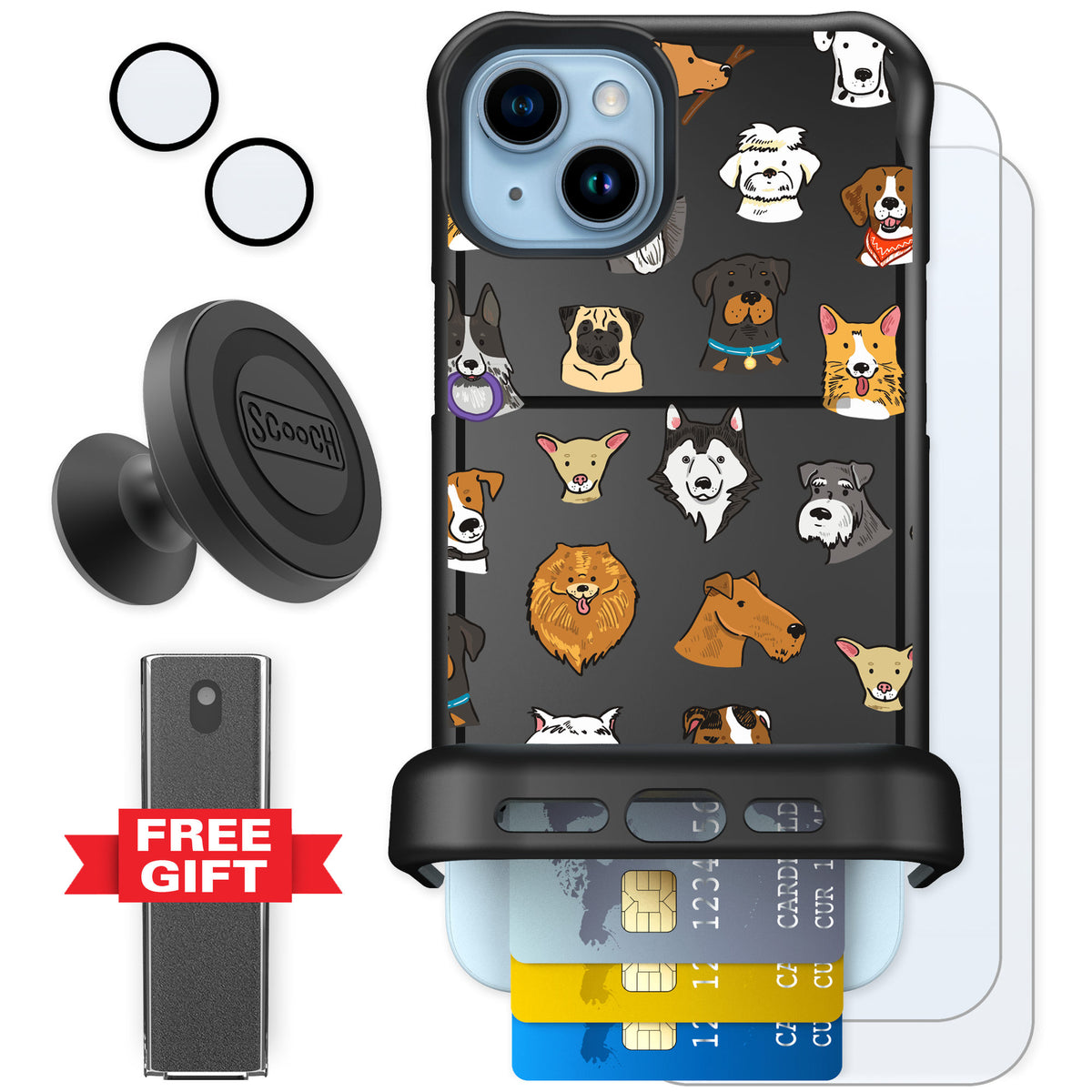 Scooch Wingmate Dog Squad for iPhone 15 Plus — Defender Bundle