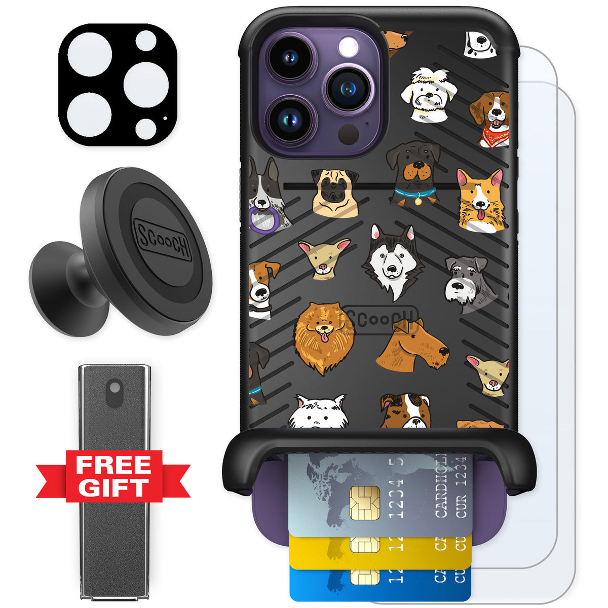 Scooch Wingmate Dog Squad for iPhone 14 Pro Max — Defender Bundle