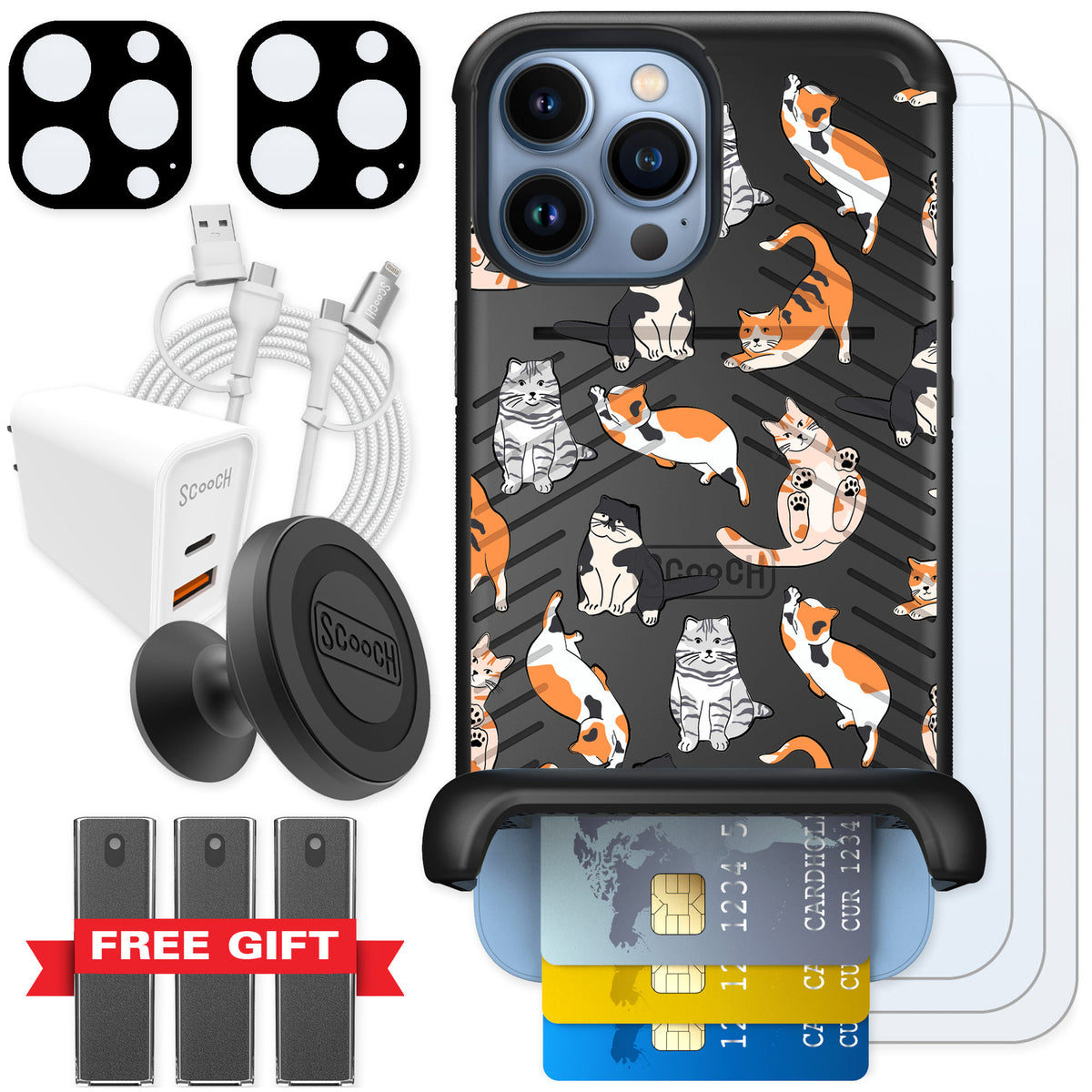 Scooch Wingmate Kitty Crew for iPhone 13 Pro Max — Ultimate Bundle
