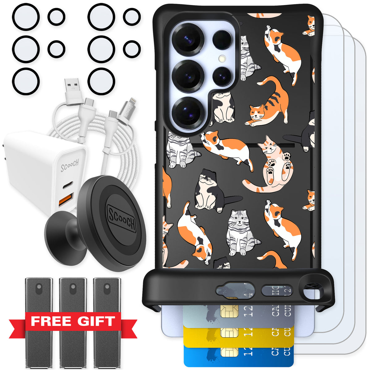 Scooch Wingmate Kitty Crew for Galaxy S25 Ultra — Ultimate Bundle