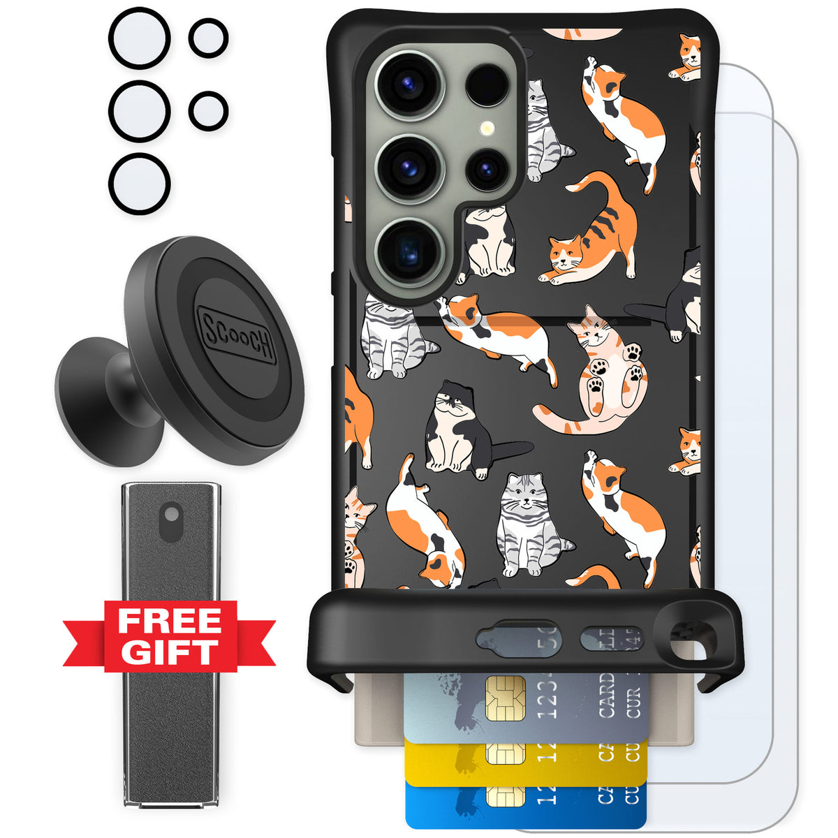 Scooch Wingmate Kitty Crew for Galaxy S24 Ultra — Defender Bundle
