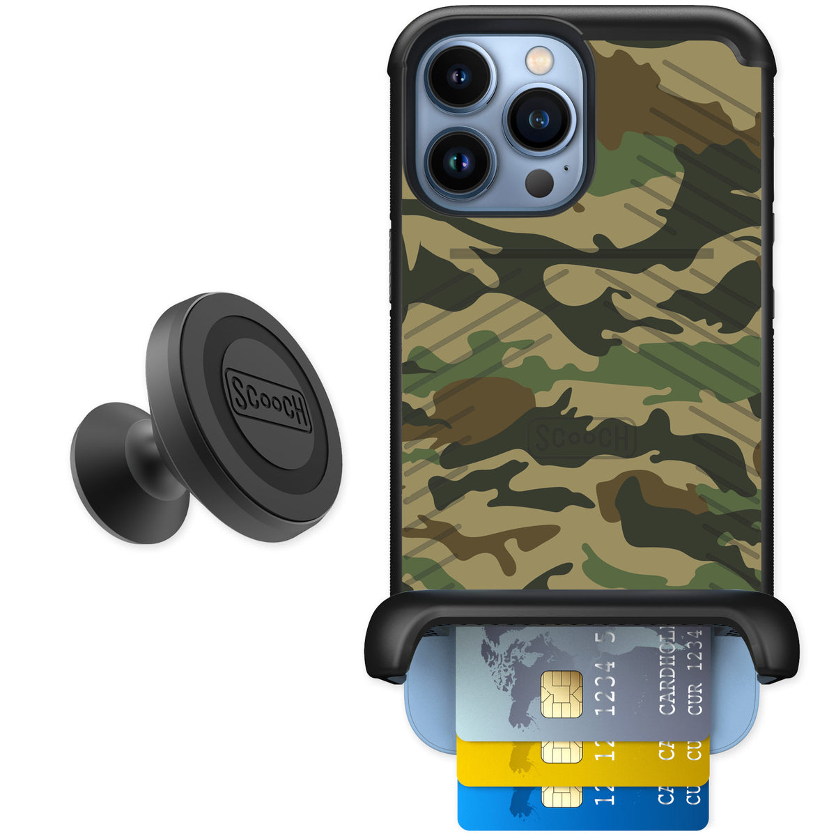 Scooch Wingmate Classic Camo for iPhone 13 Pro Max — Starter Bundle