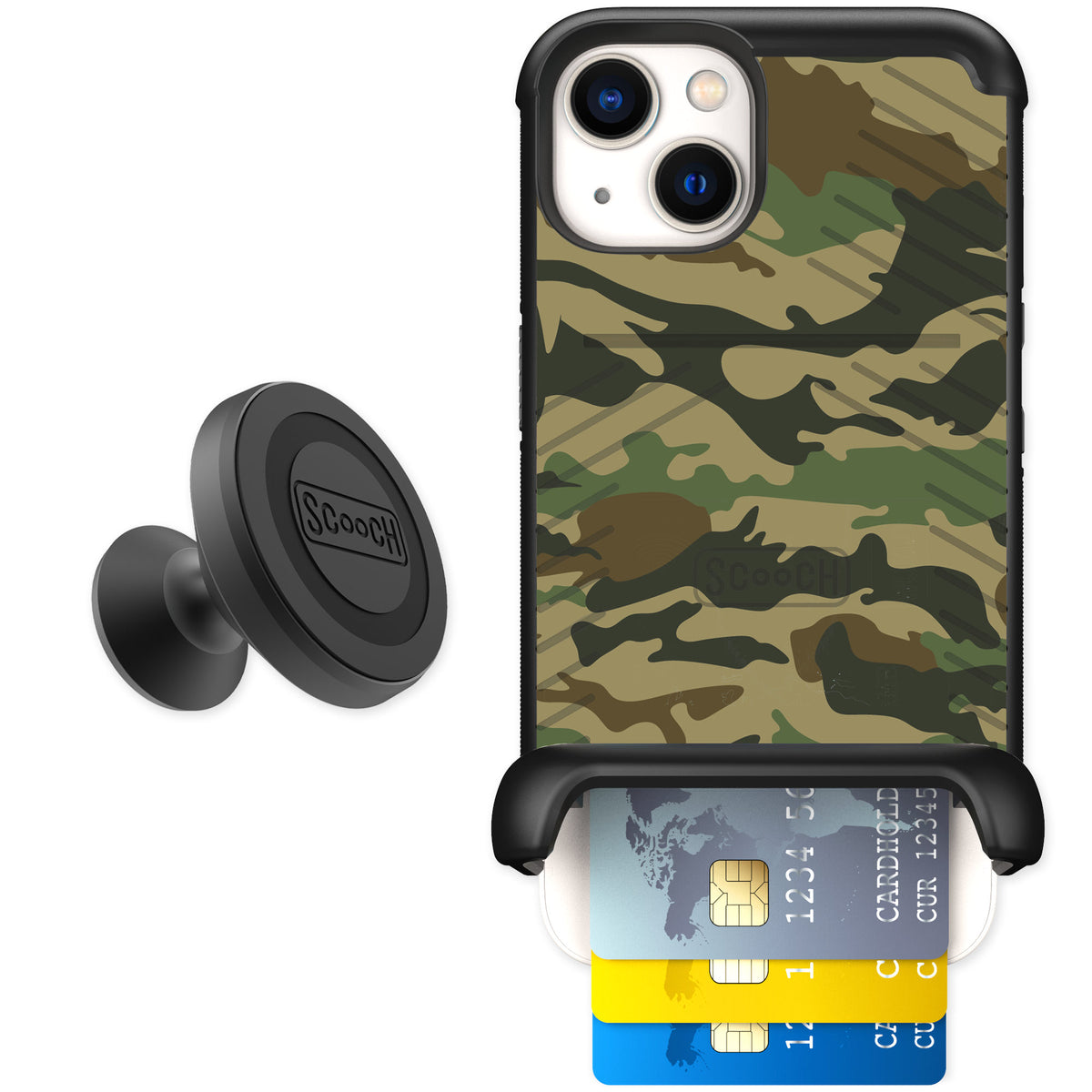 Scooch Wingmate Classic Camo for iPhone 13 — Starter Bundle