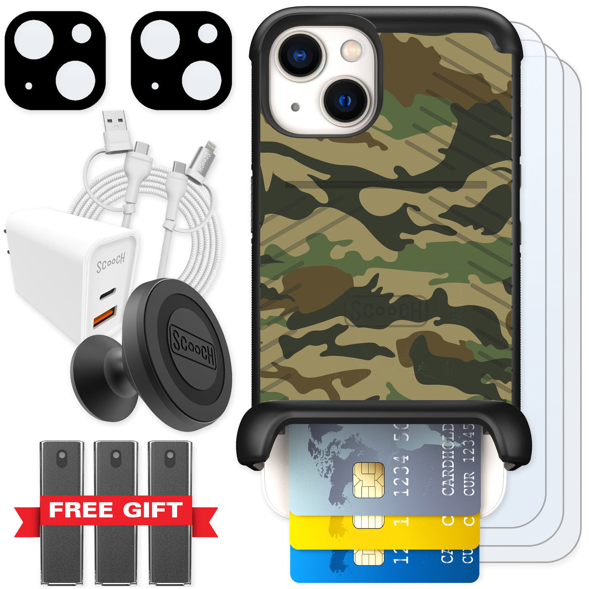 Scooch Wingmate Classic Camo for iPhone 13 — Ultimate Bundle