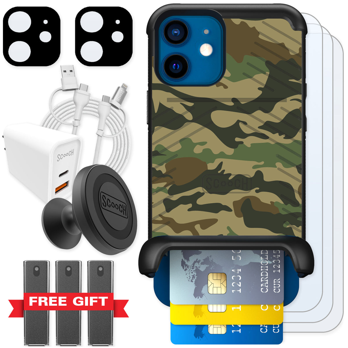 Scooch Wingmate Classic Camo for iPhone 12 — Ultimate Bundle