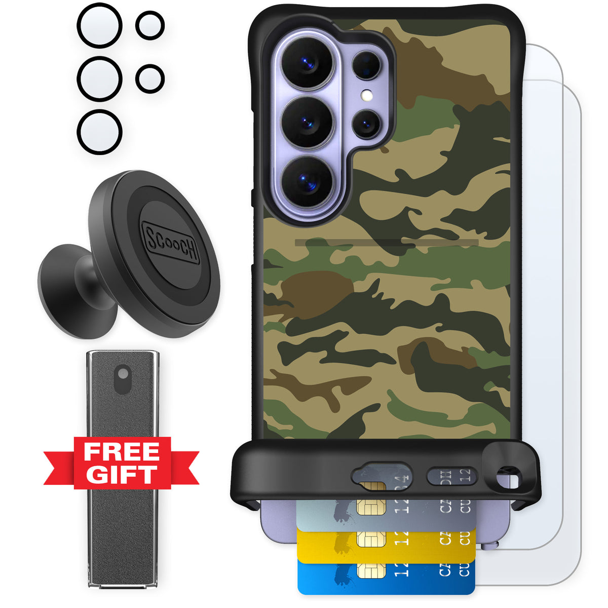 Scooch Wingmate Classic Camo for Galaxy S26 Ultra — Defender Bundle
