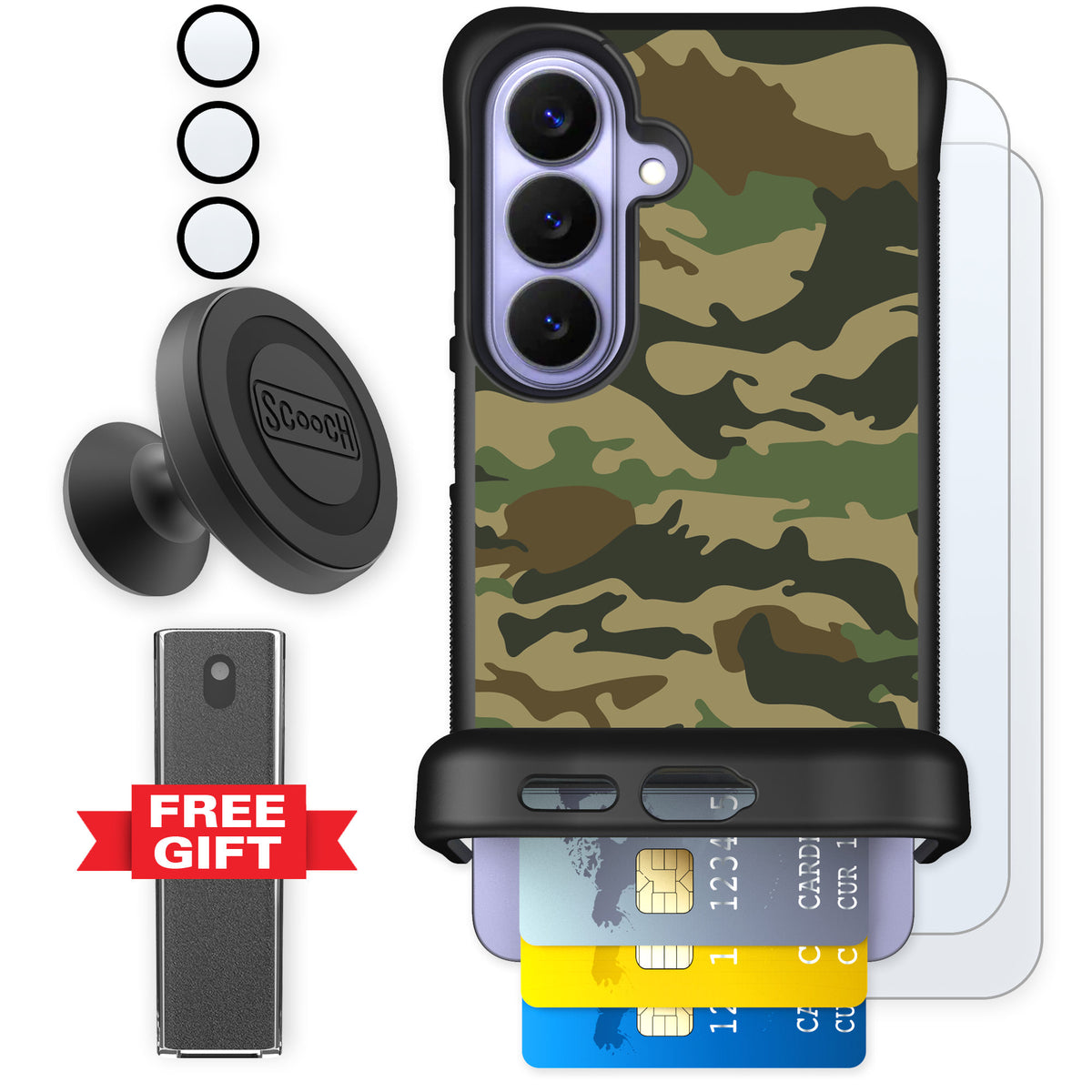 Scooch Wingmate Classic Camo for Galaxy S26 — Defender Bundle