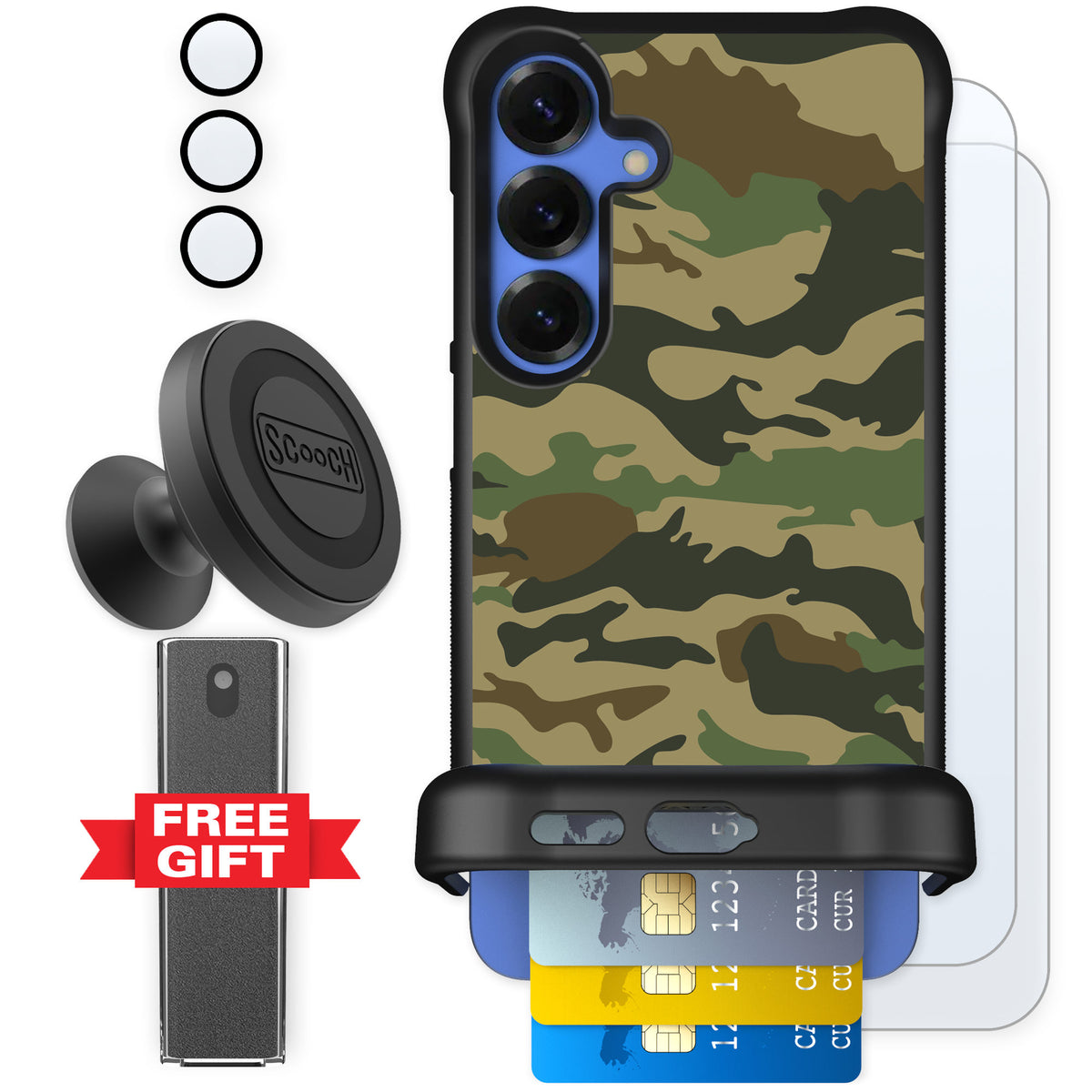 Scooch Wingmate Classic Camo for Galaxy S25+ — Defender Bundle