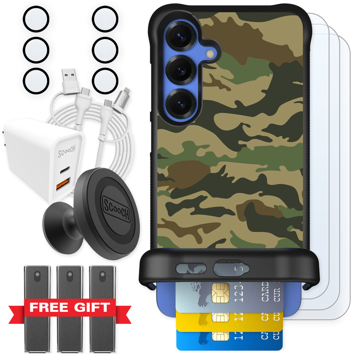 Scooch Wingmate Classic Camo for Galaxy S25+ — Ultimate Bundle
