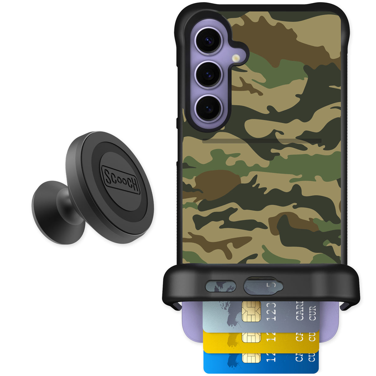 Scooch Wingmate Classic Camo for Galaxy S24+ — Starter Bundle